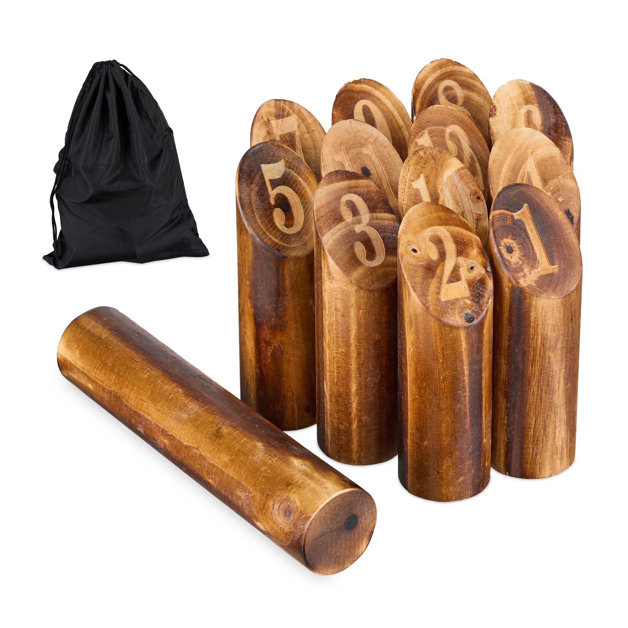 Kubb Wikingerspiel mit Tasche Braun