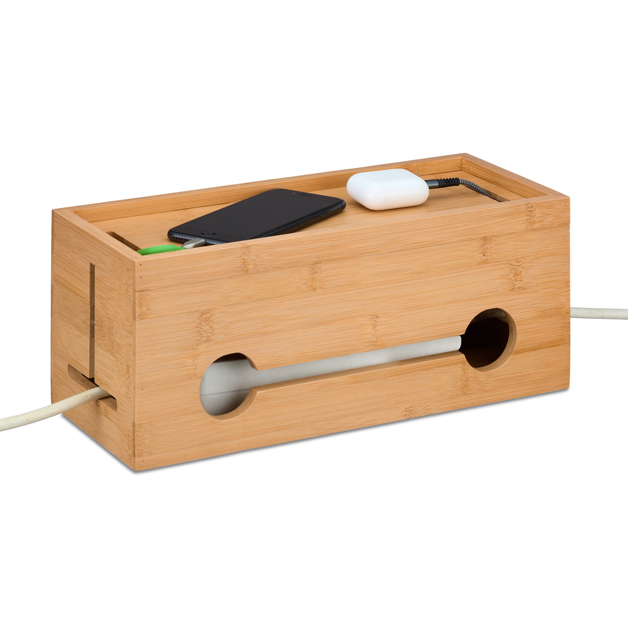 Kabelbox Bambus Hellbraun