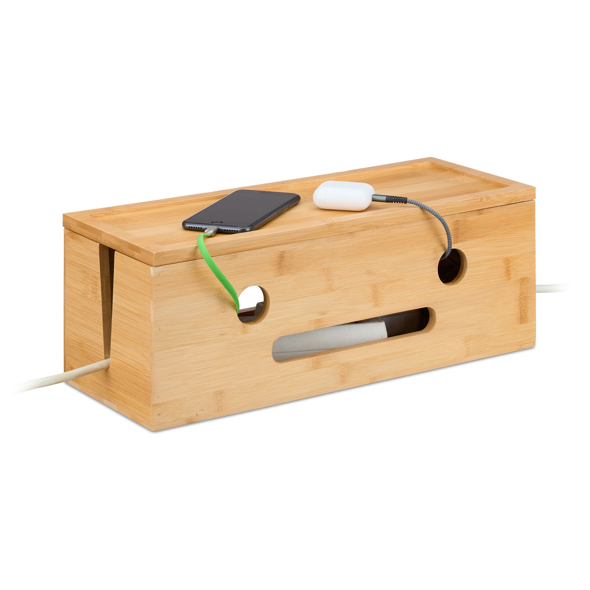 Kabelbox Bambus Hellbraun