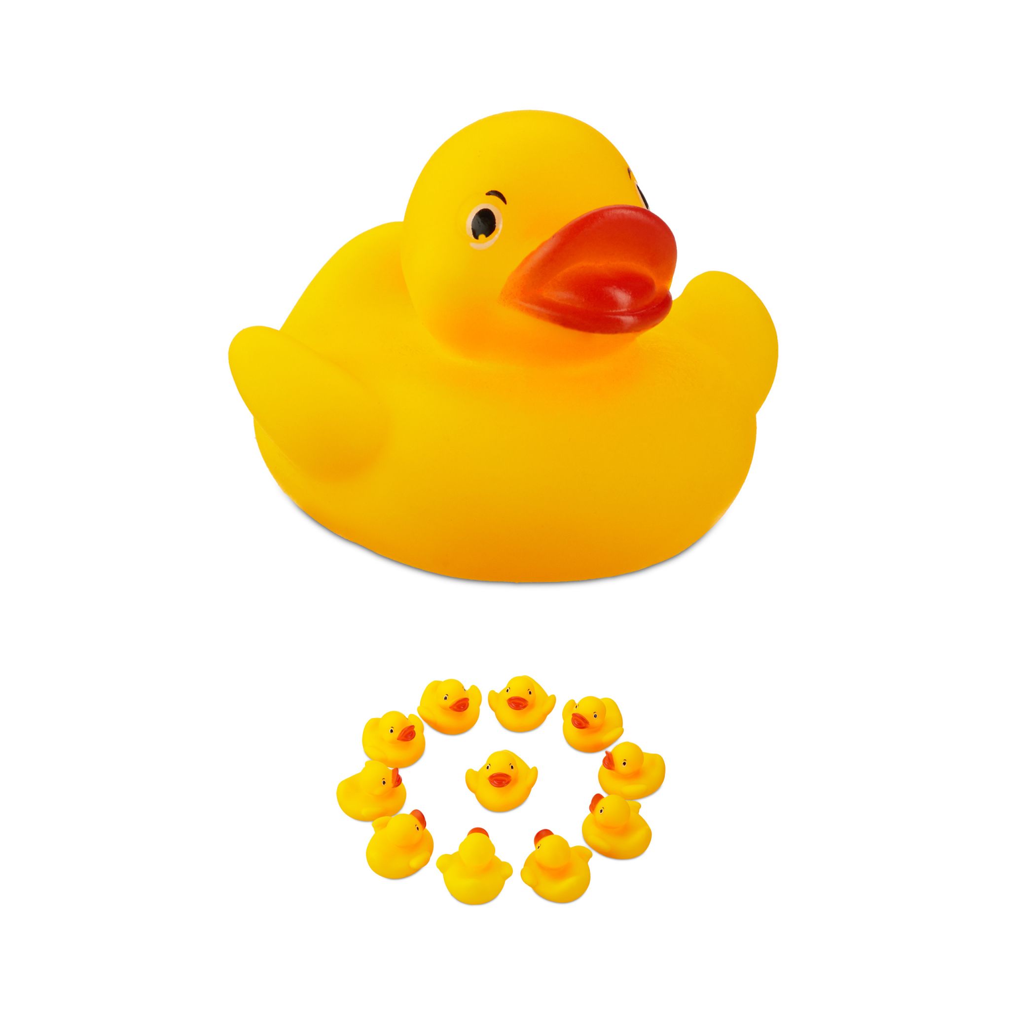 Badeente 5cm 12er-Set Gelb-Rot