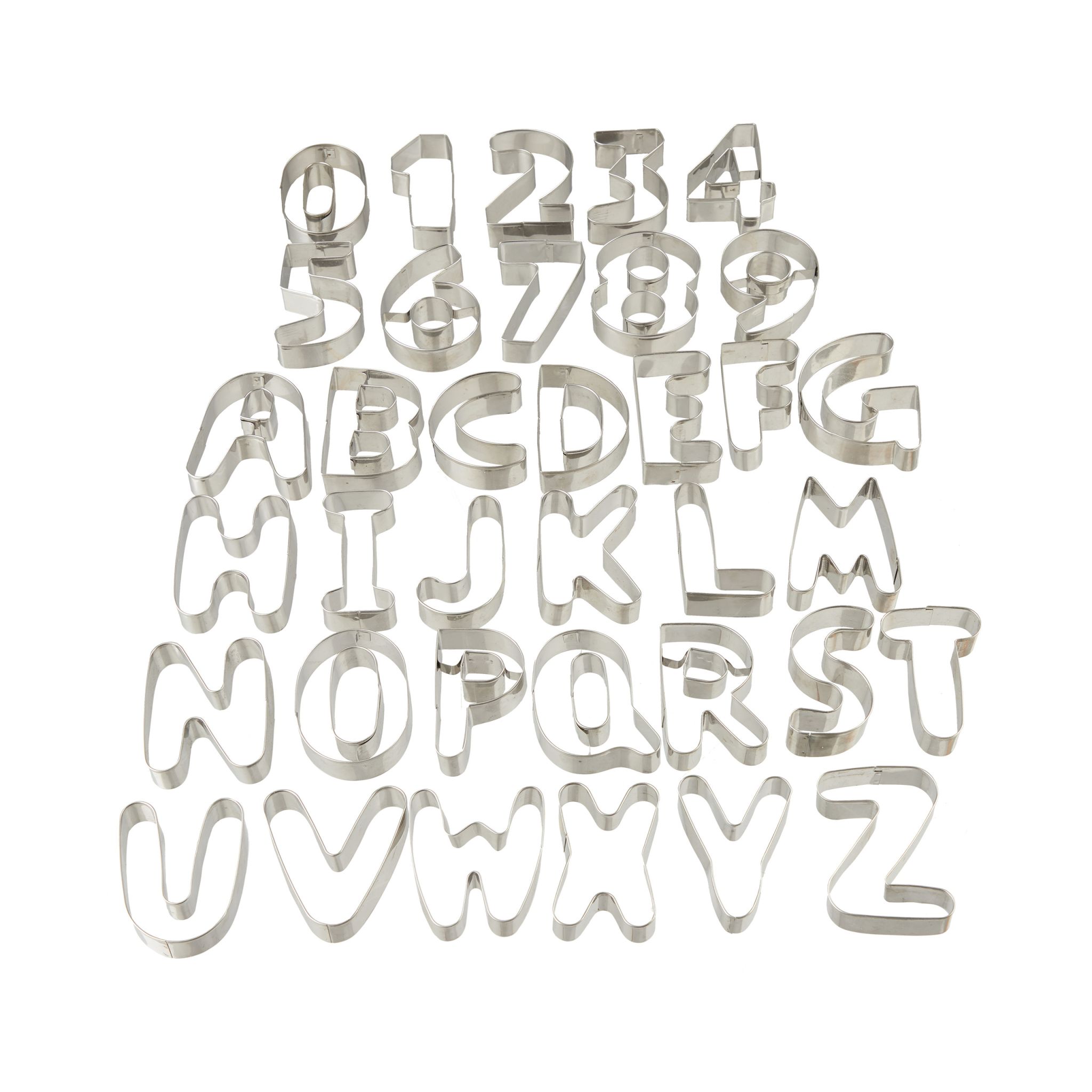 Plätzchen stecher Buchstaben & Zahlen Silber