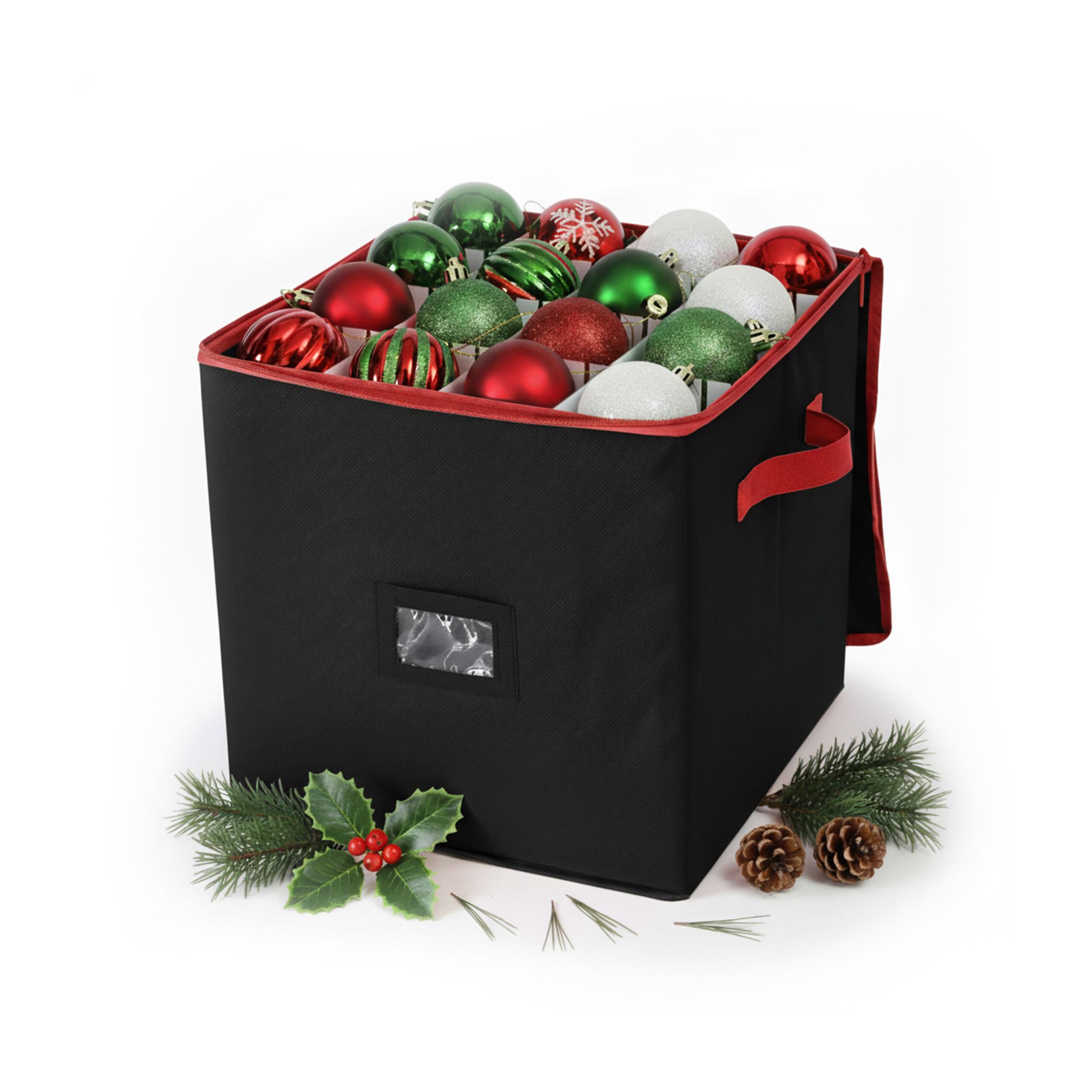 Weihnachtskugel Aufbewahrungsbox Schwarz-Rot