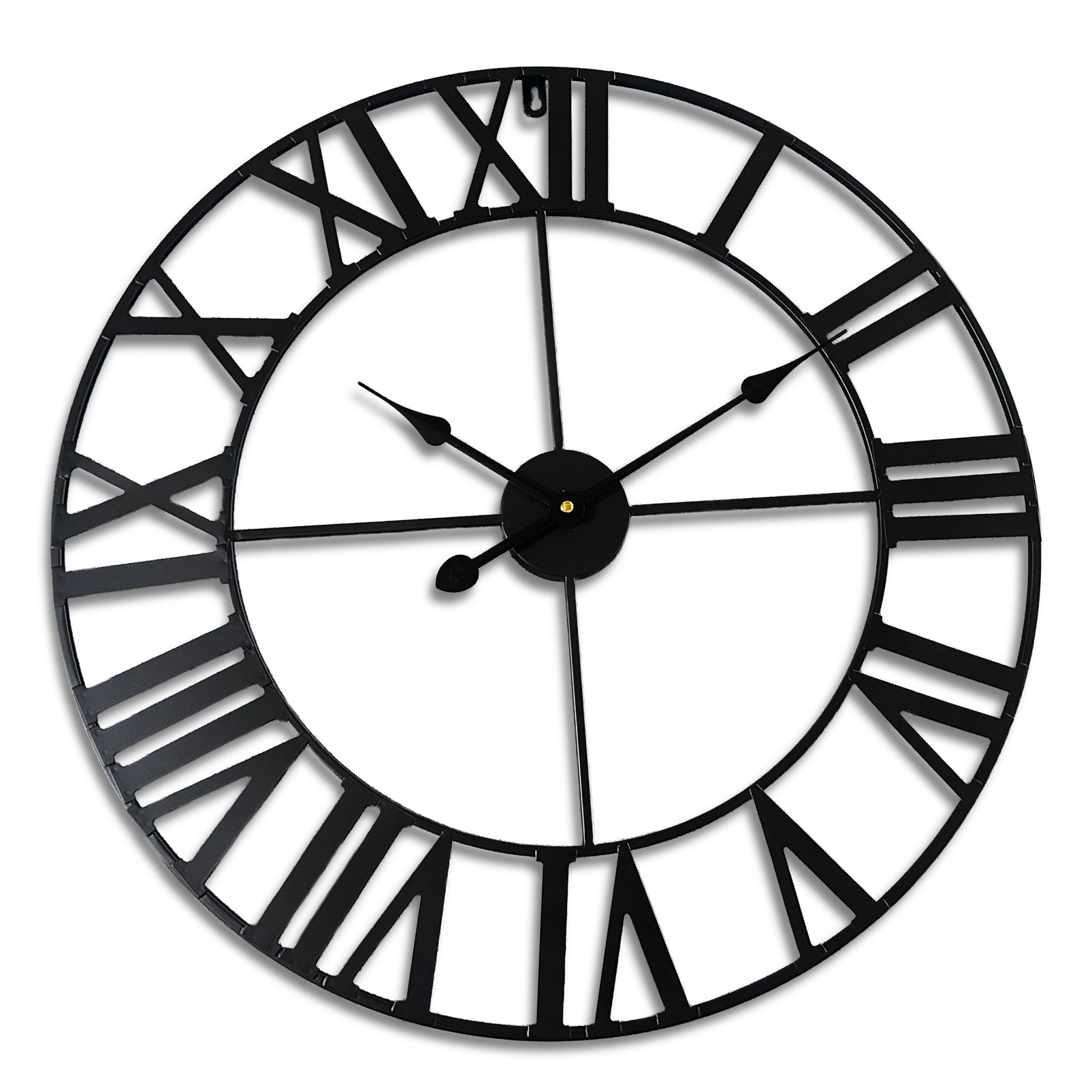 Wanduhr mit römischen Zahlen Schwarz