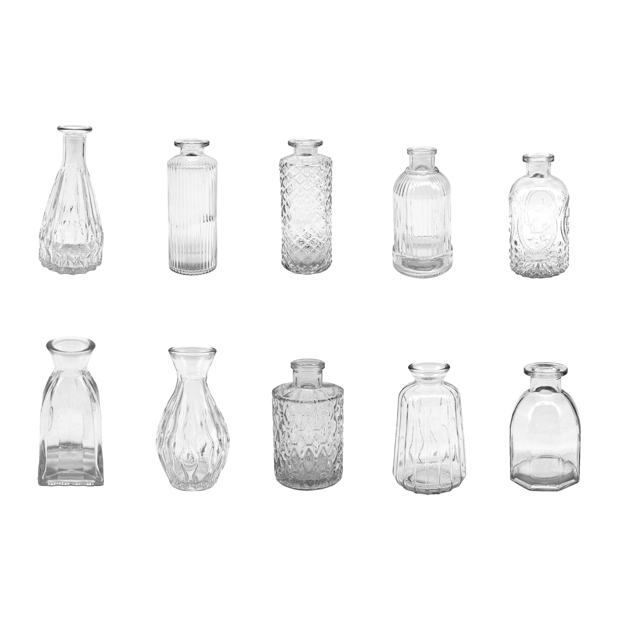 Deko Vasen 10er-Set Transparent