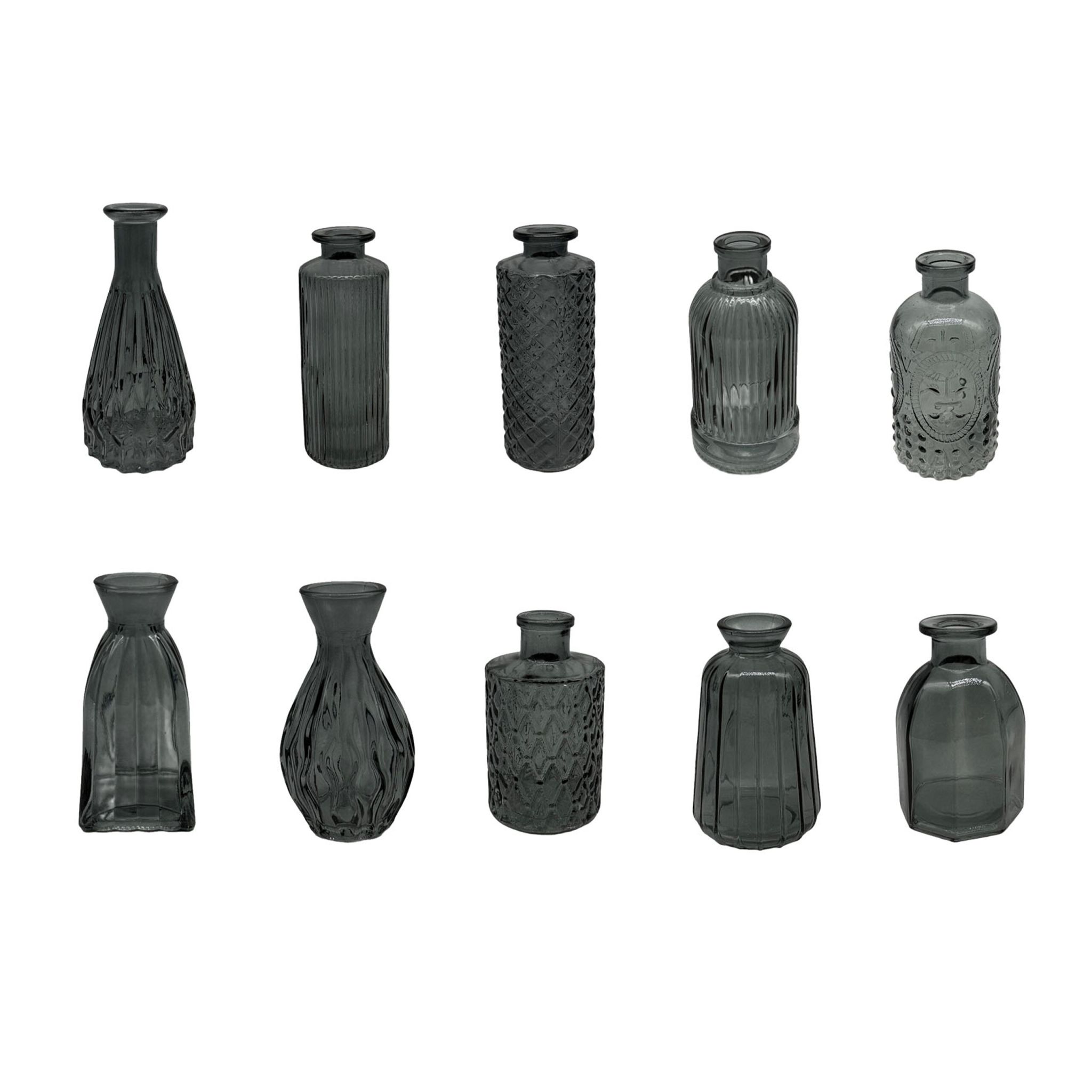 Deko Vasen 10er-Set Grau