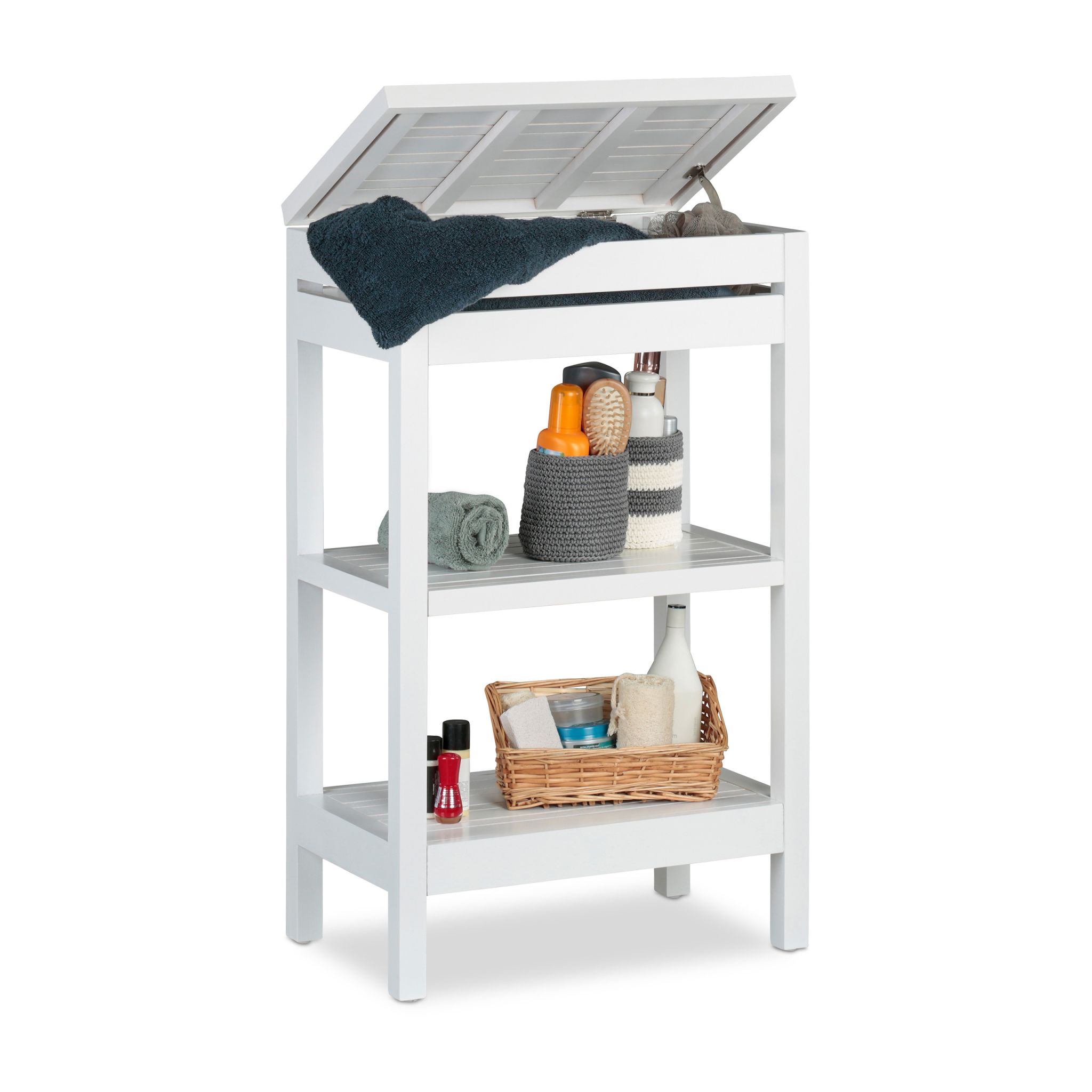 Badregal Bambus weiss Weiss