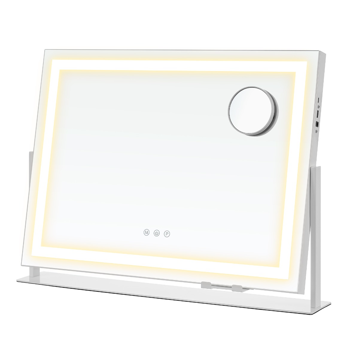 Schminkspiegel LED-Beleuchtung dimmbar mattweiss