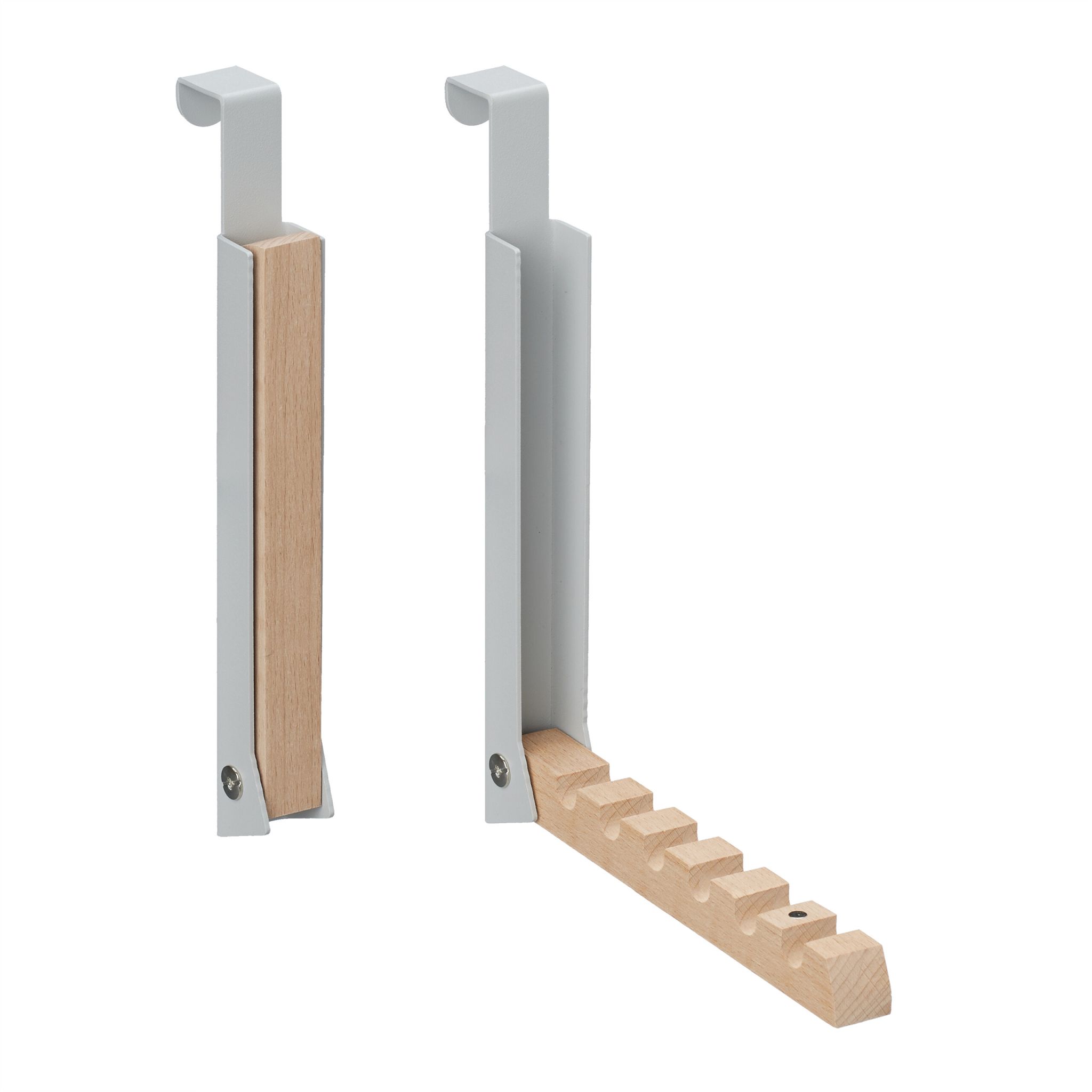 Klappbare Türgarderobe 2er-Set Hellbraun-Grau