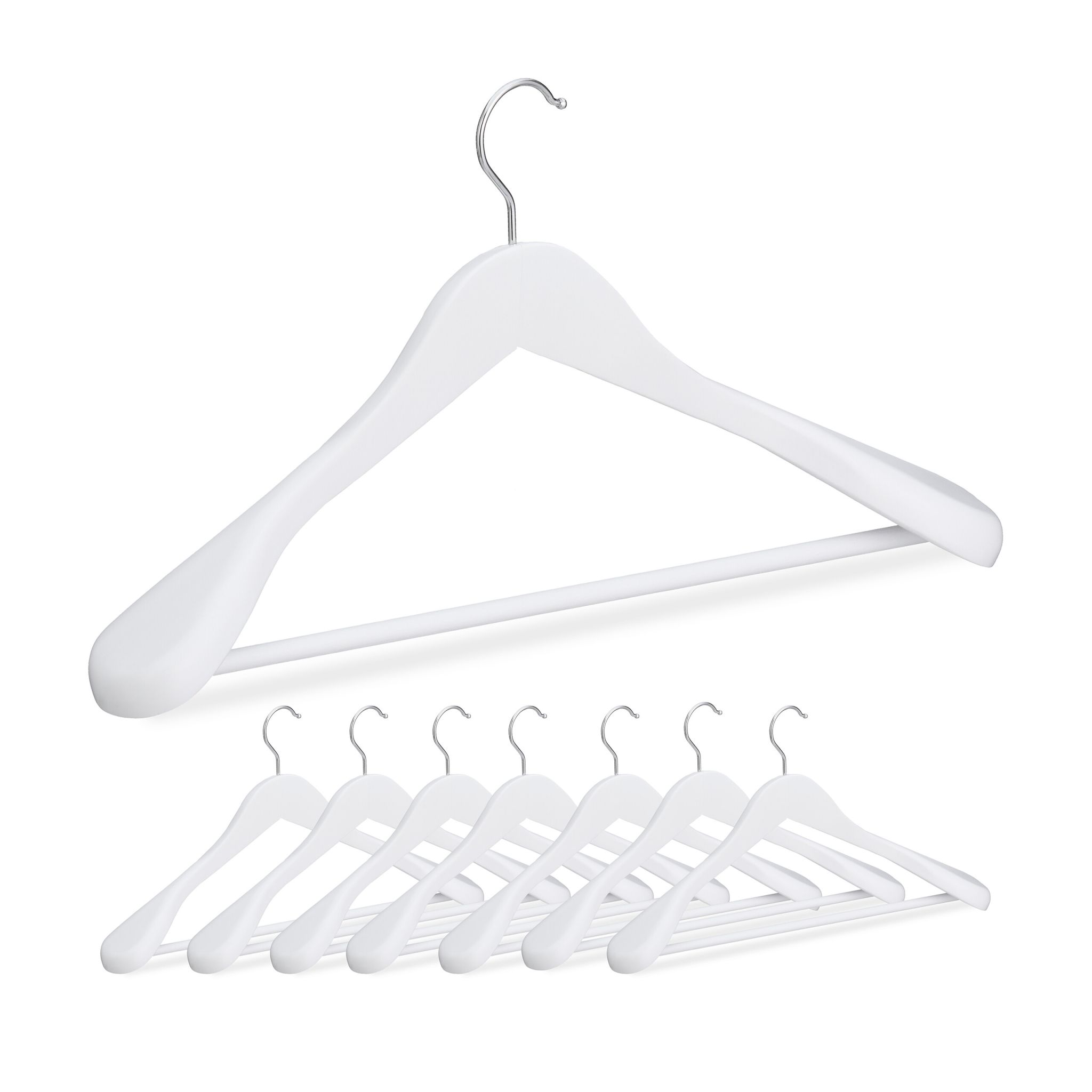 Anzug Kleiderbügel 8er-Set Weiss-Silber