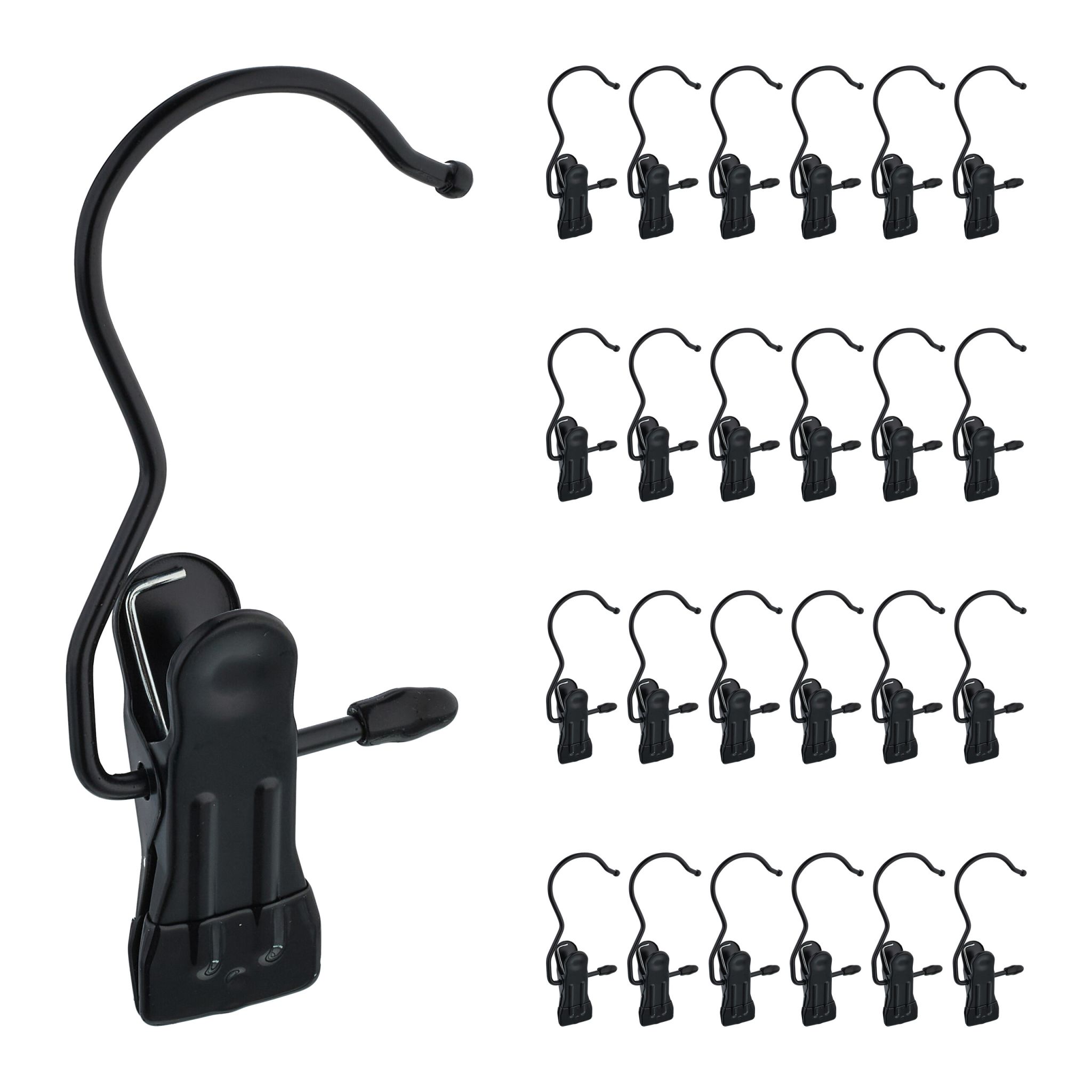Drehbare Stiefelklammern 25er-Set Schwarz