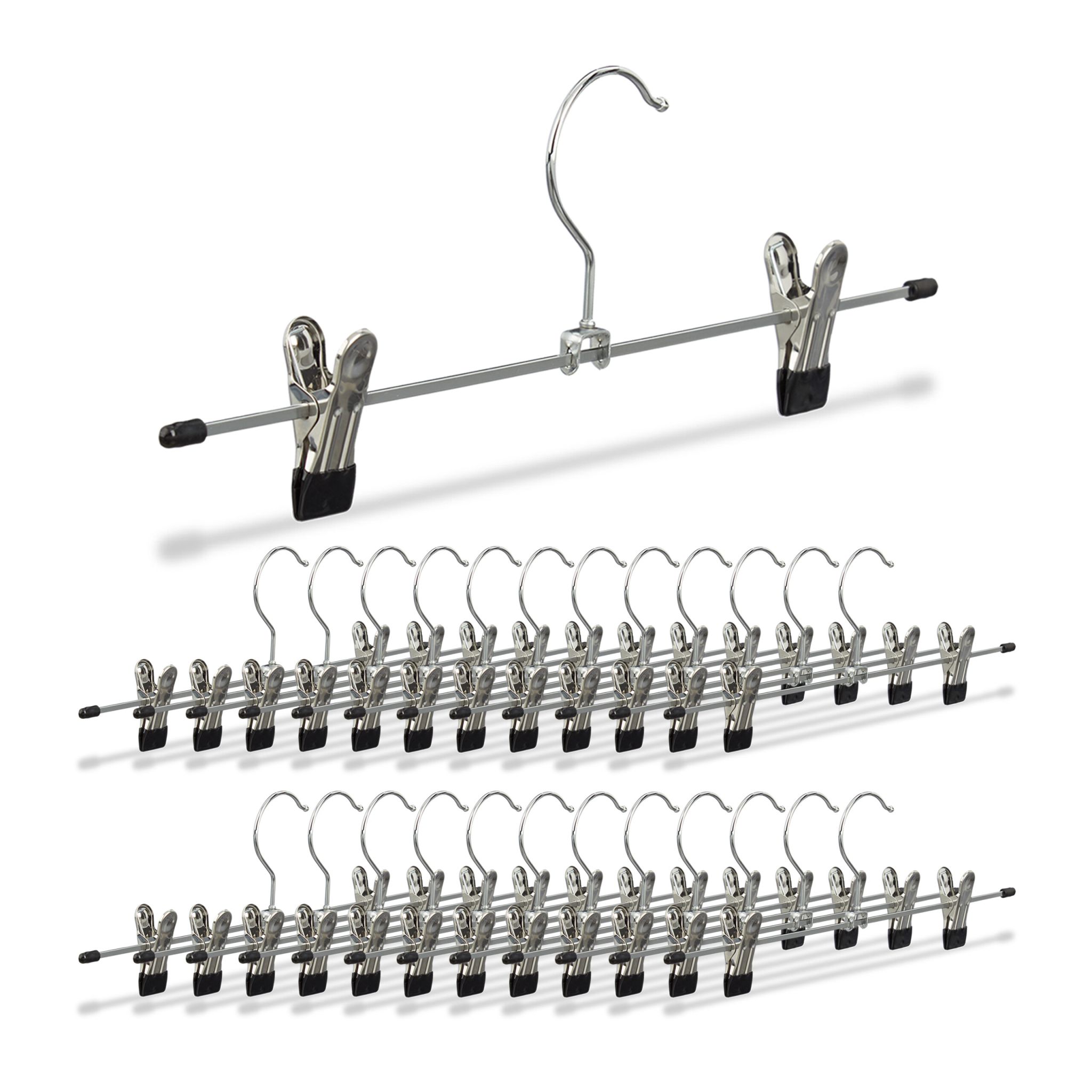 Hosenbügel Metall 25er-Set Schwarz-Silber