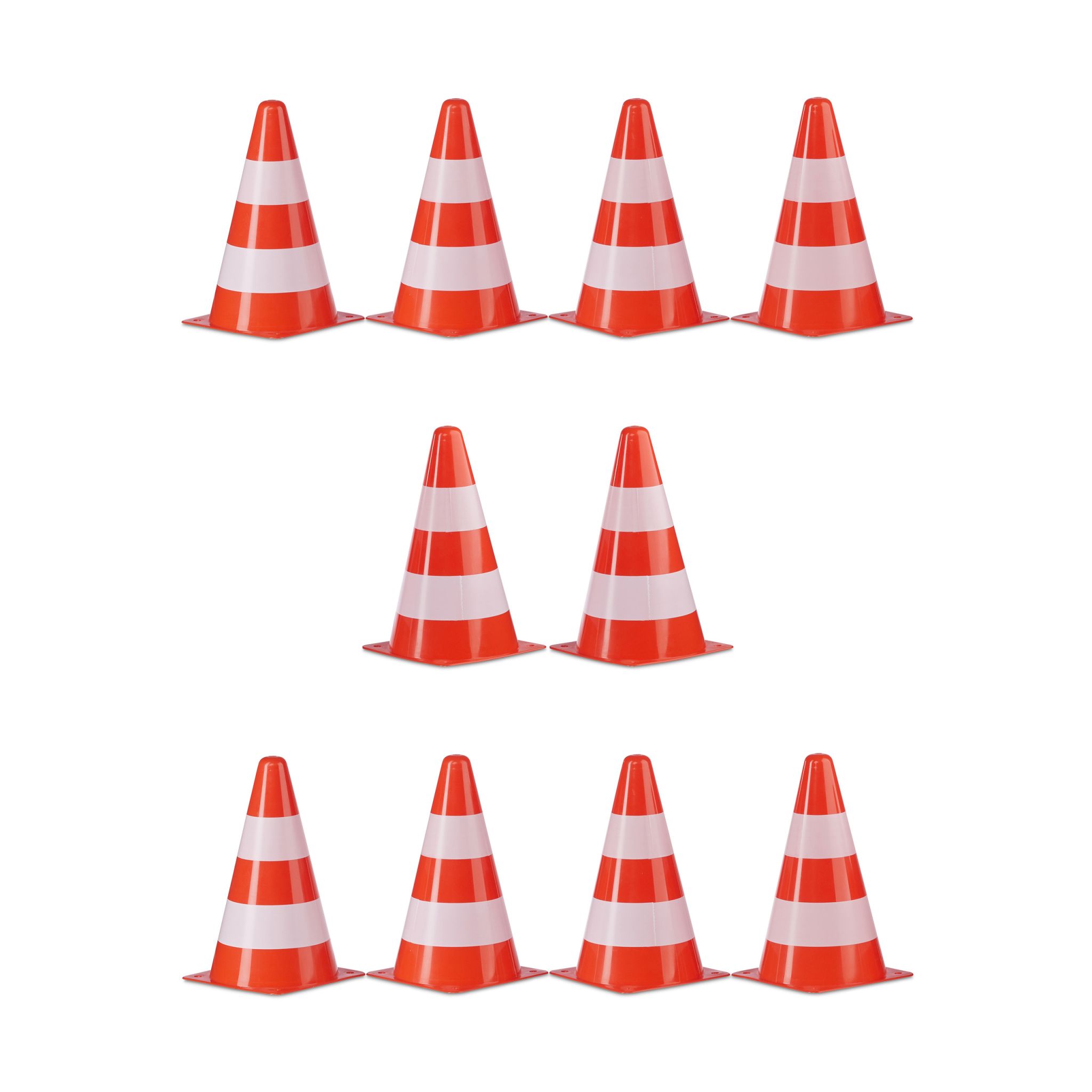 Warnkegel 10er-Set Weiss-Orange