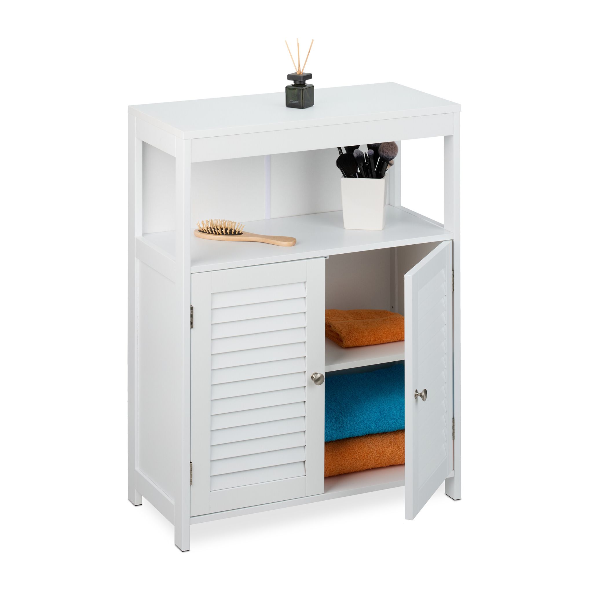Weisser Badschrank Weiss-Silber