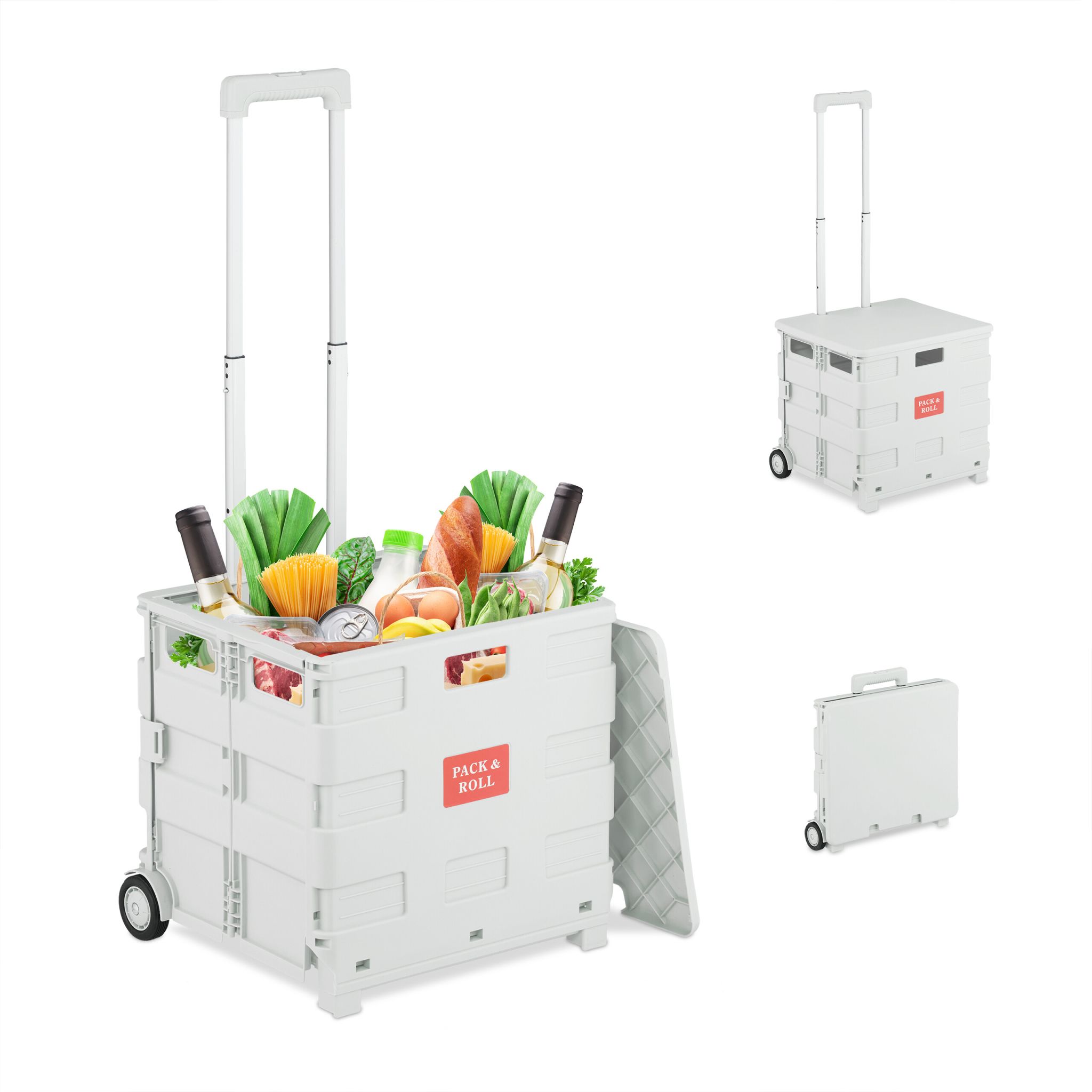 Einkaufstrolley mit Deckel Weiss