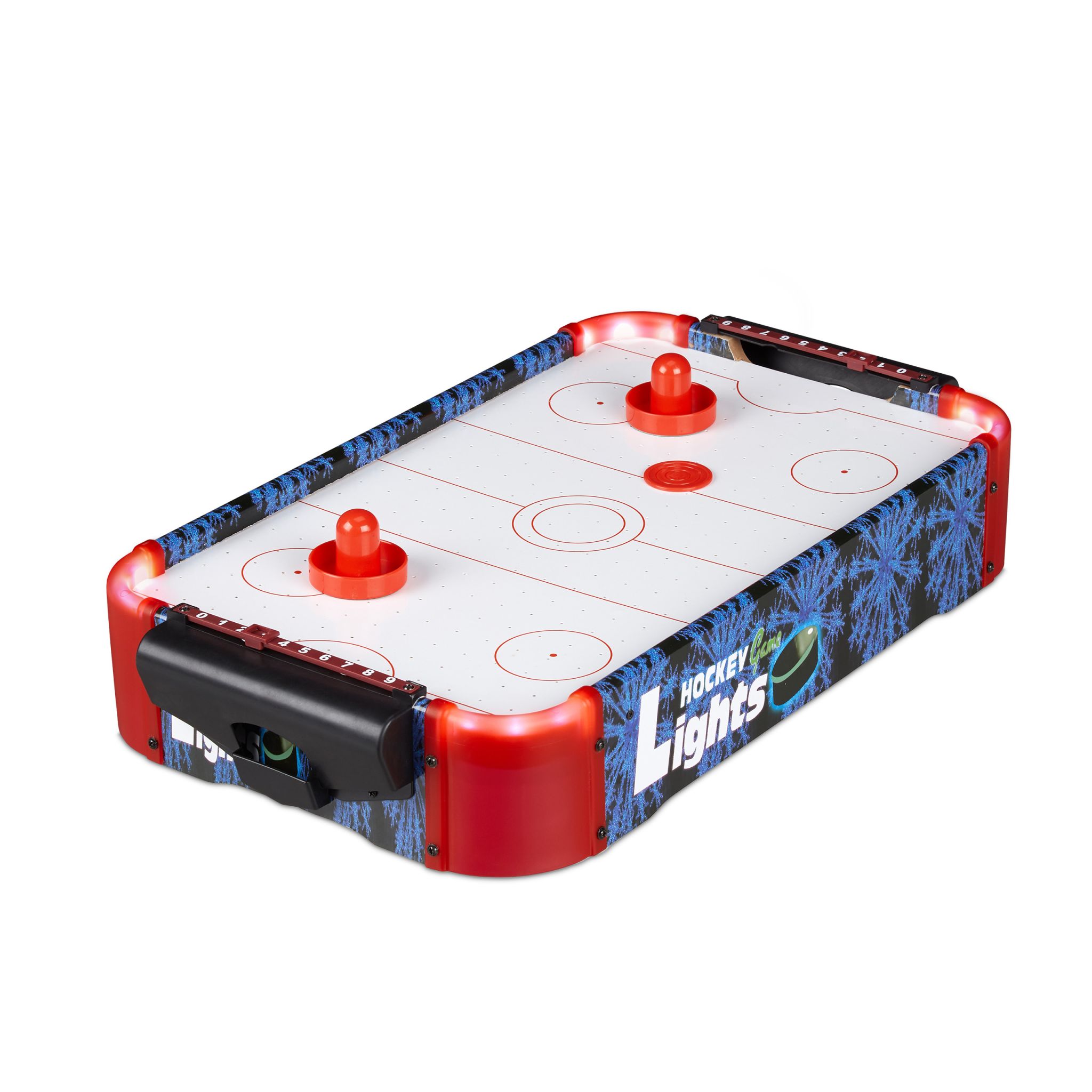 Airhockey Tischspiel LED Weiss-Blau-Rot