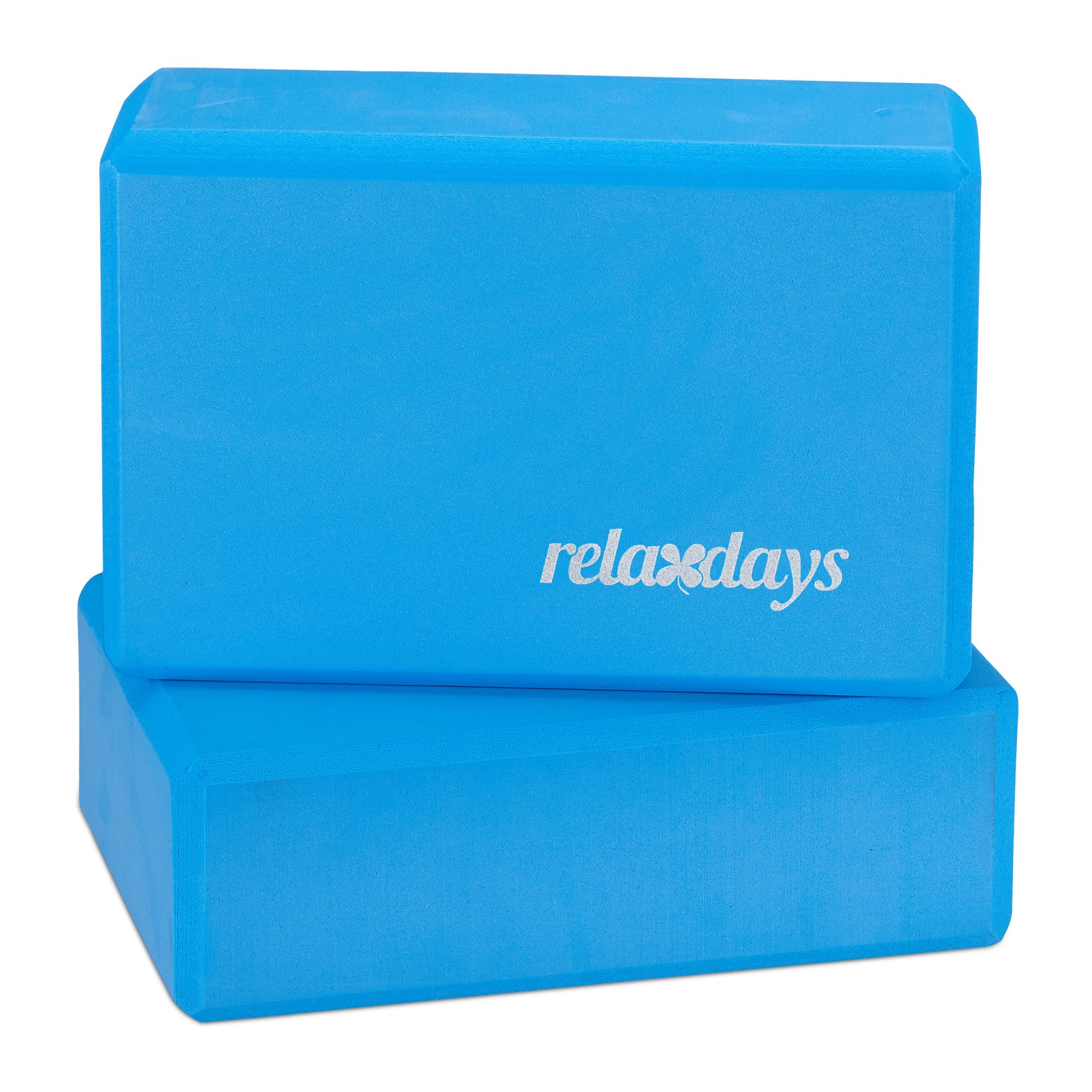 Yogablock 2er-Set Weiss-Blau