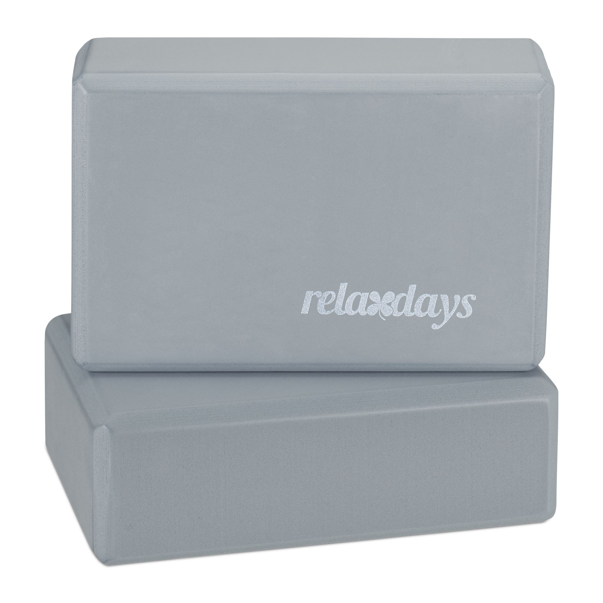 Yogablock 2er-Set Weiss-Grau