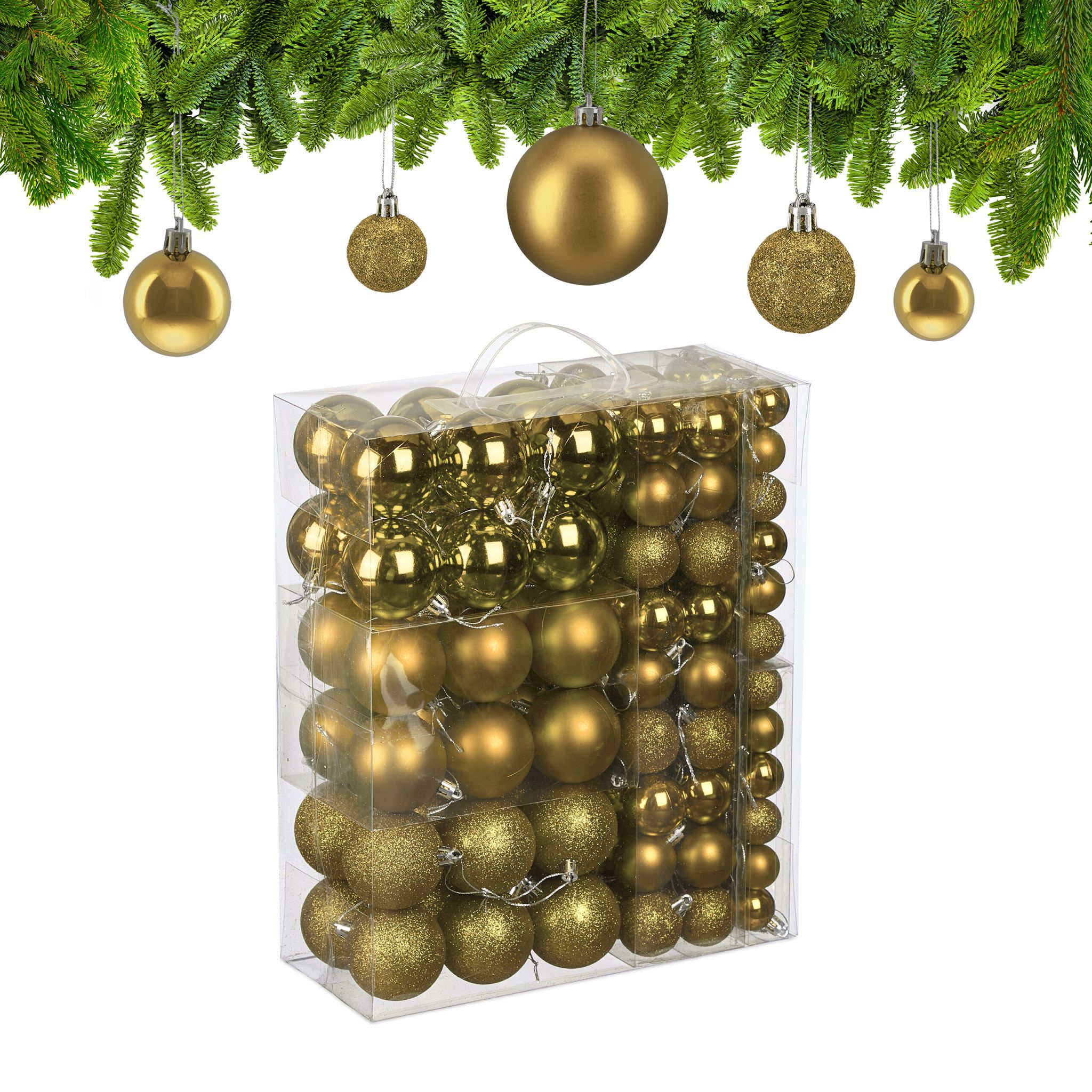 Weihnachtskugeln 138er-Set Gold-Silber