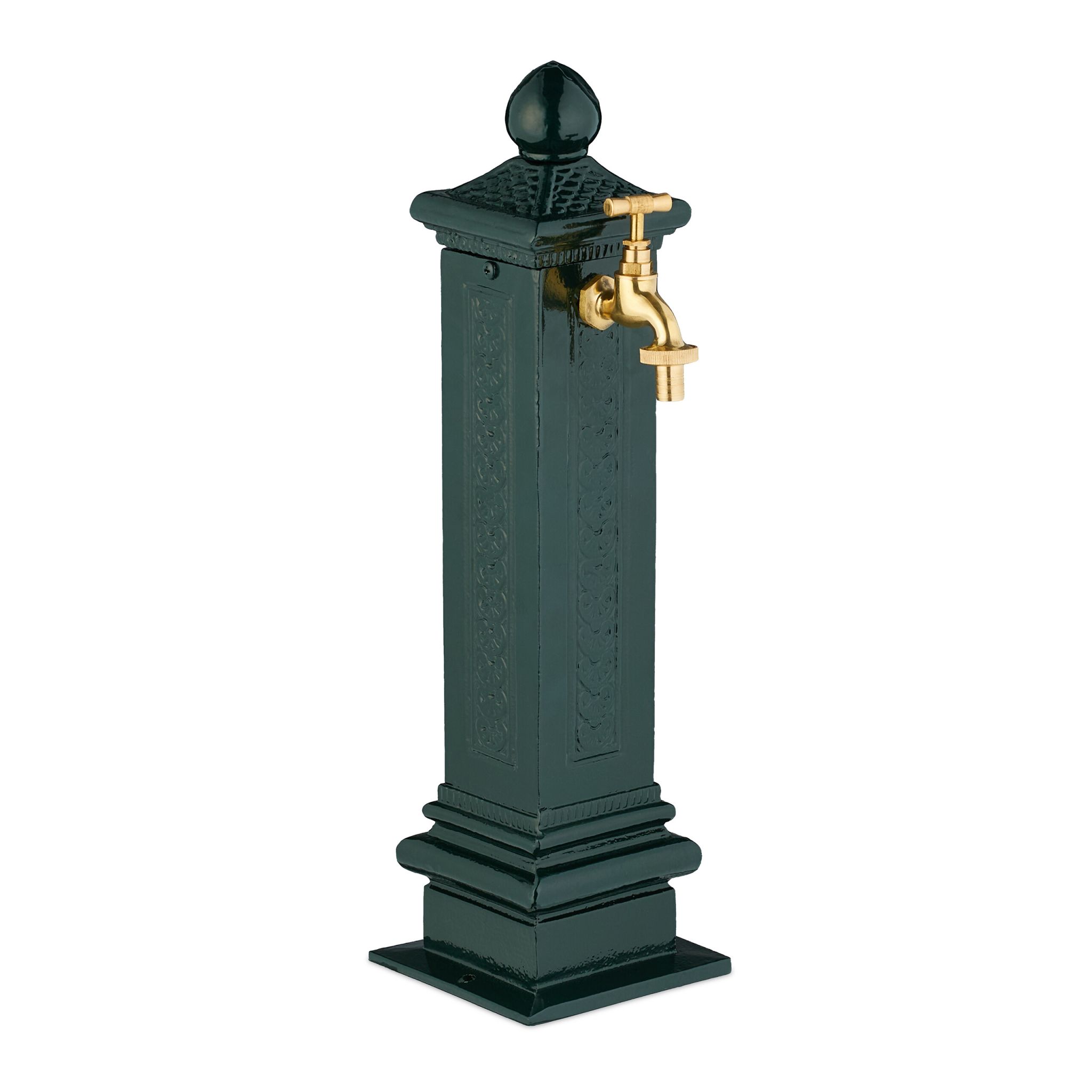 Standbrunnen antik 47cm Dunkelgrün-Gold