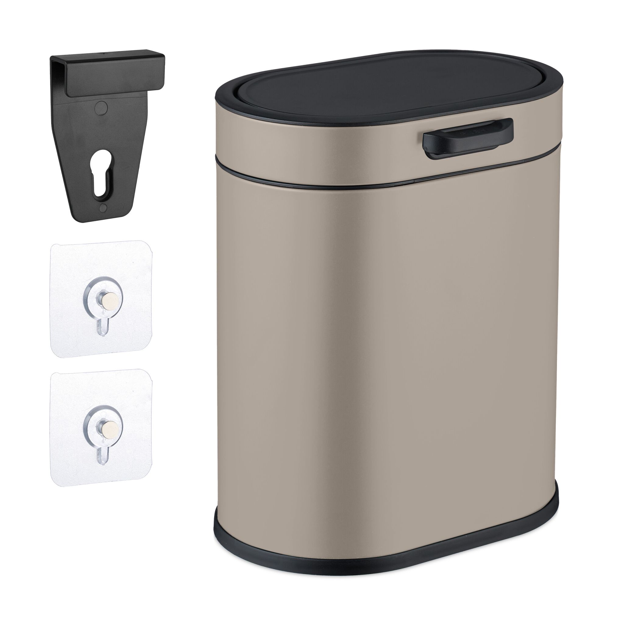 Hängender Mülleimer 5L Beige-Schwarz