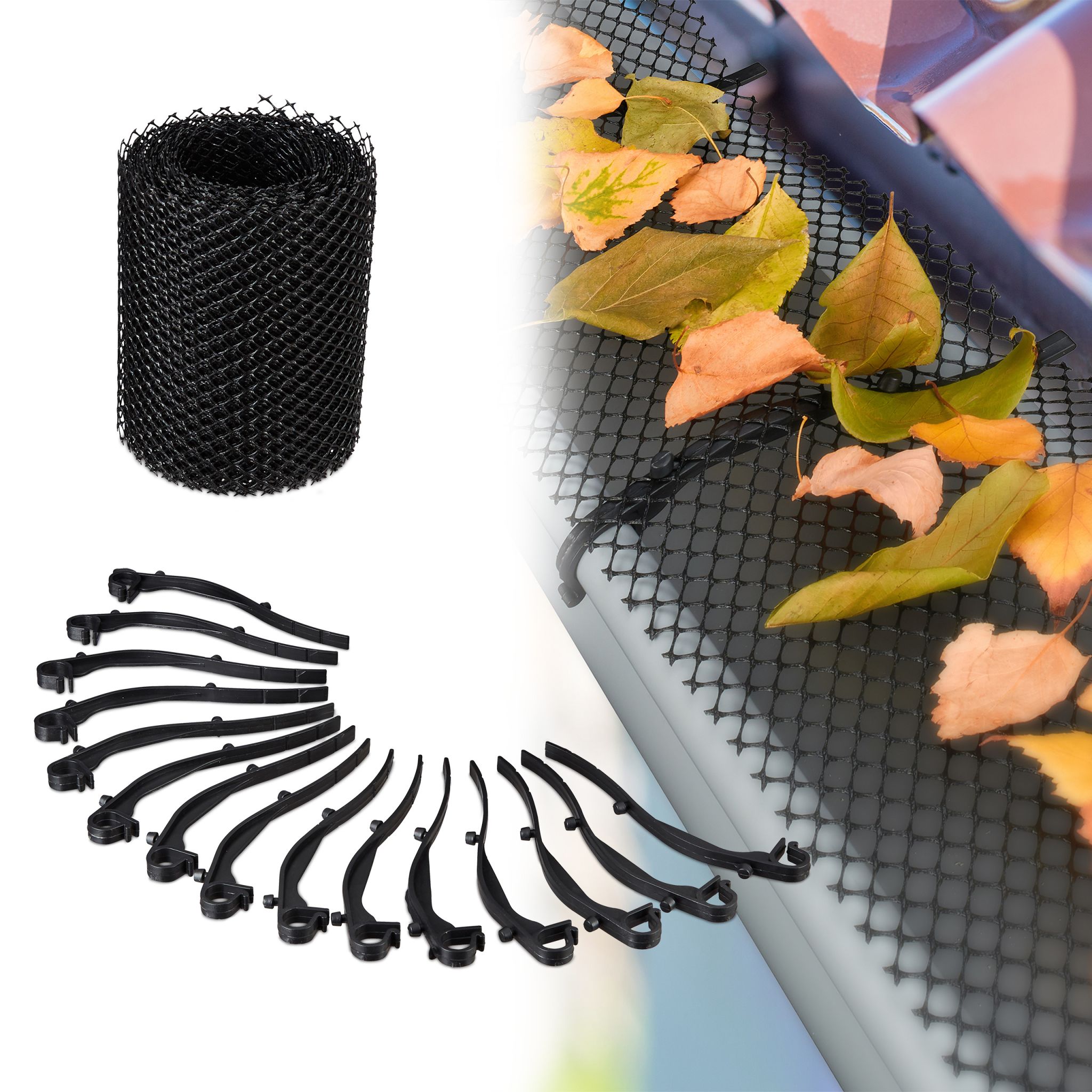 Dachrinnen Laubschutz 6 m Schwarz