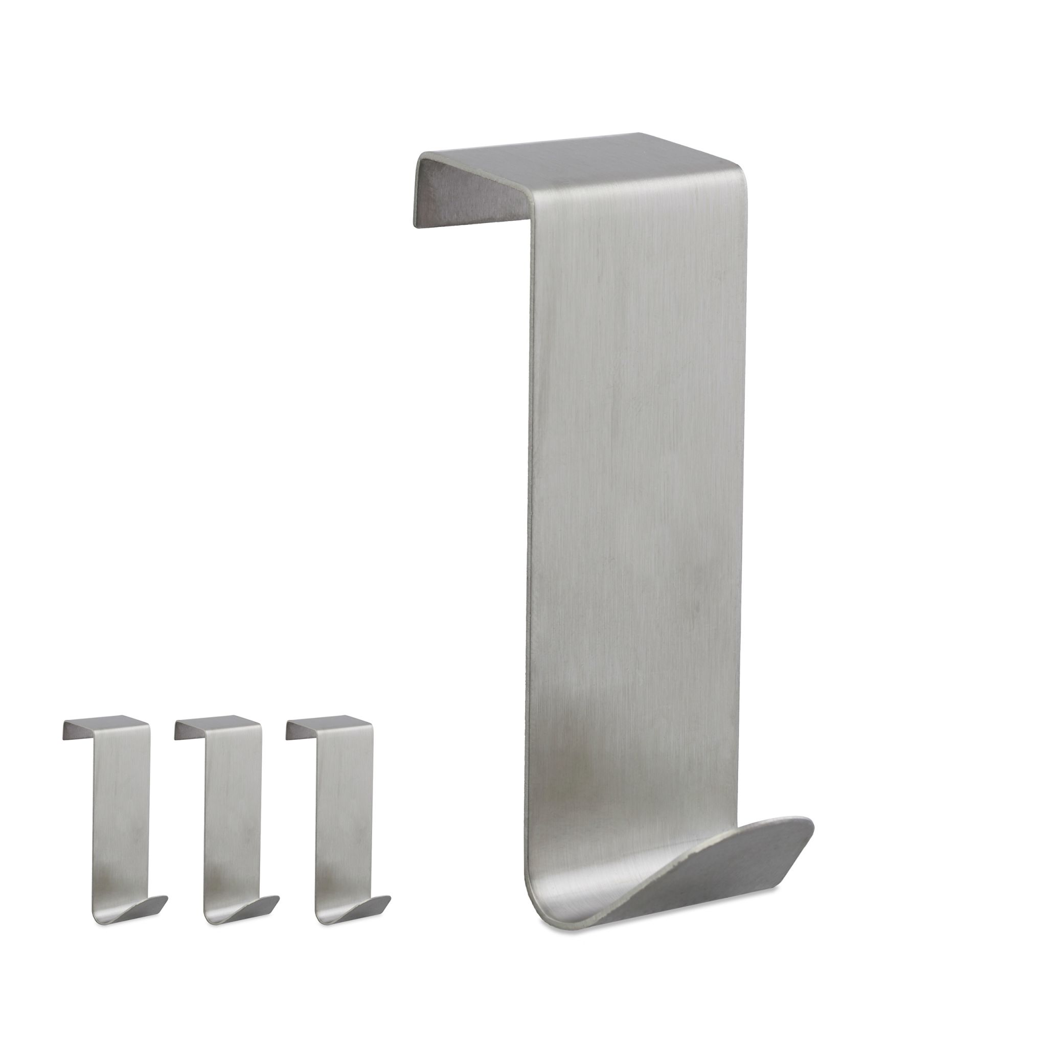 Türhaken Edelstahl 4er-Set Silber