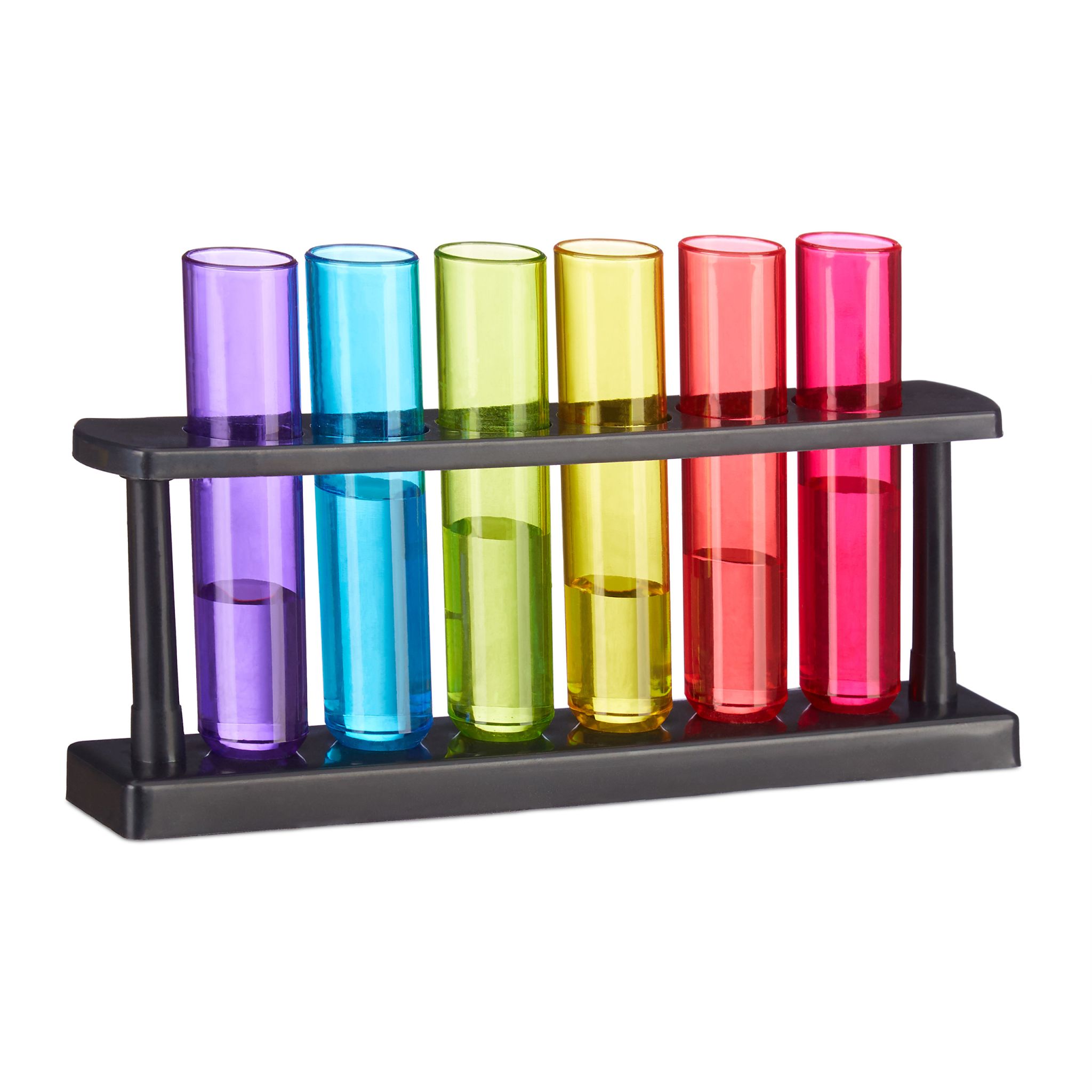 Reagenzgläser Shotgläser 6er-Set Blau-Rot-Schwarz
