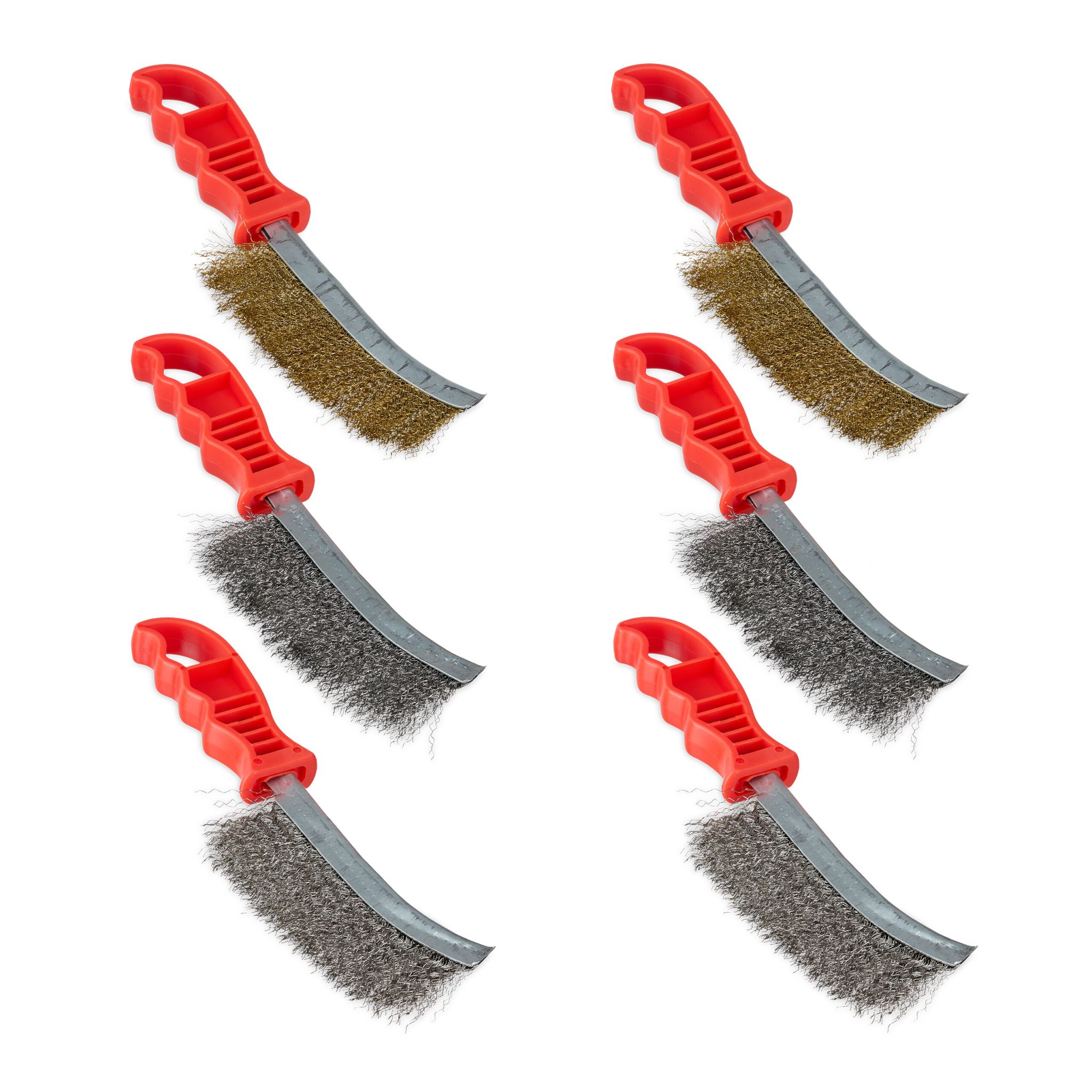 Drahtbürste 6er-Set Gold-Rot-Silber