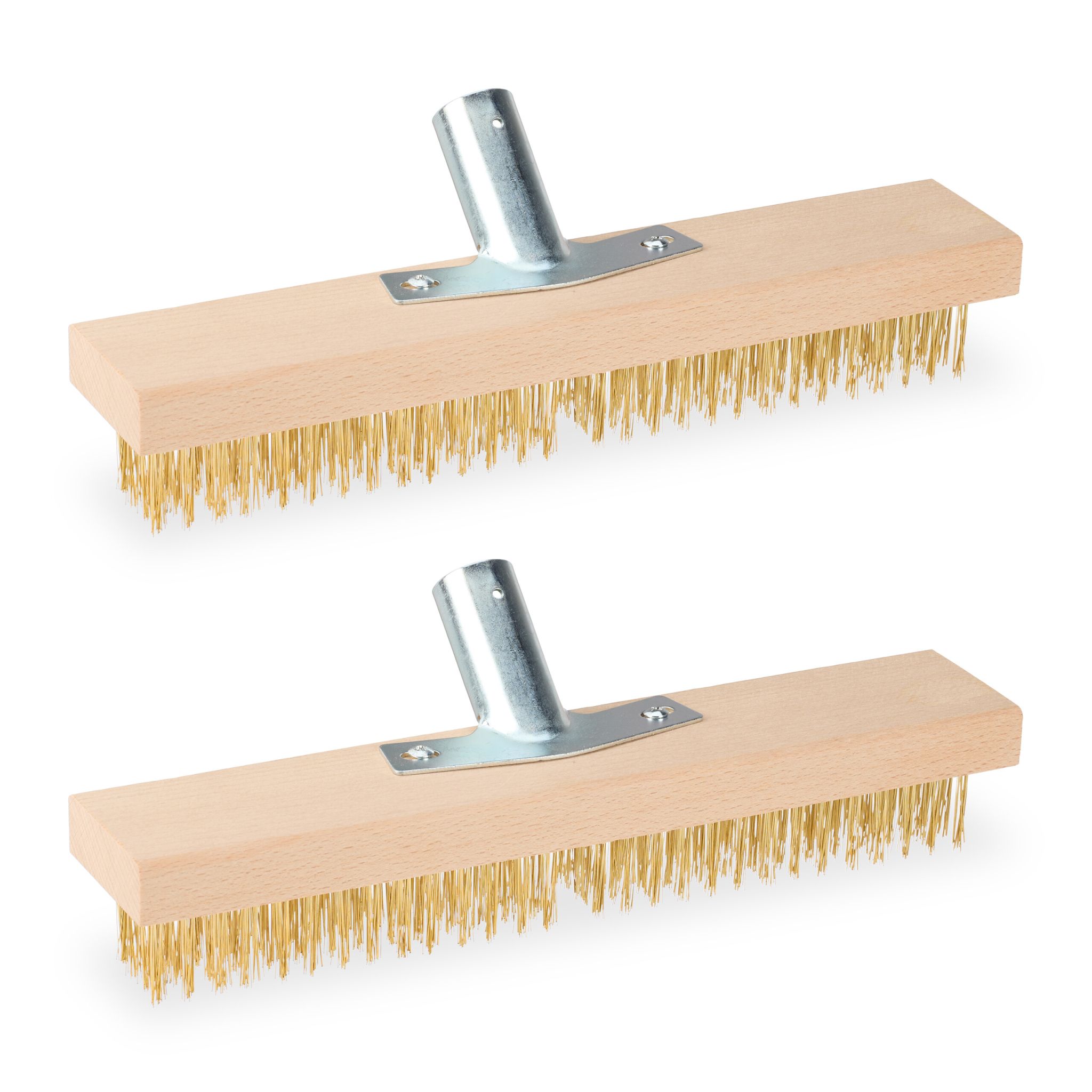 Drahtbesen mit Stahlborsten 2er-Set Gold-Hellbraun-Silber