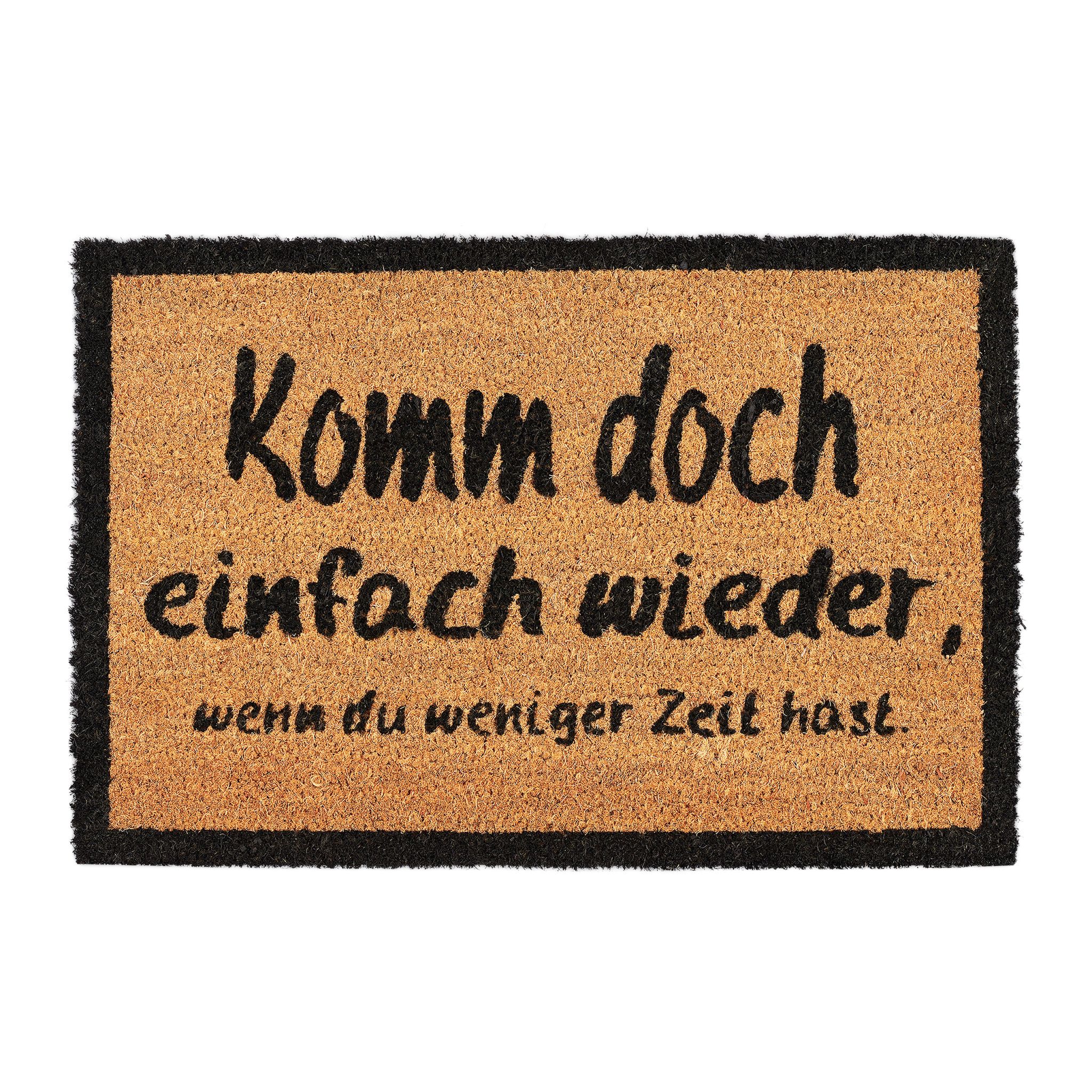 Fussmatte Kokos KOMM WIEDER Hellbraun-Schwarz