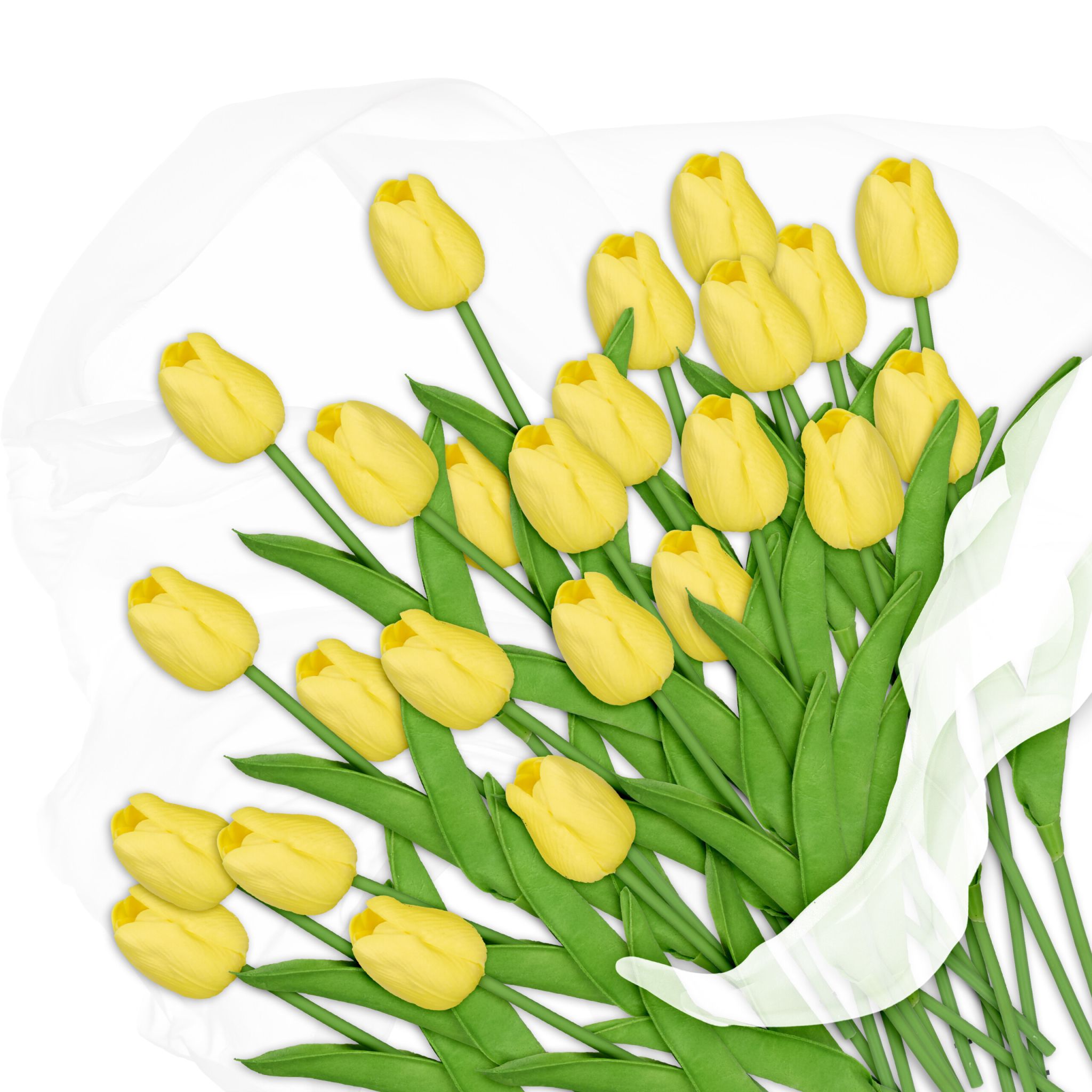Künstliche Tulpen 24er-Set Gelb-Grün