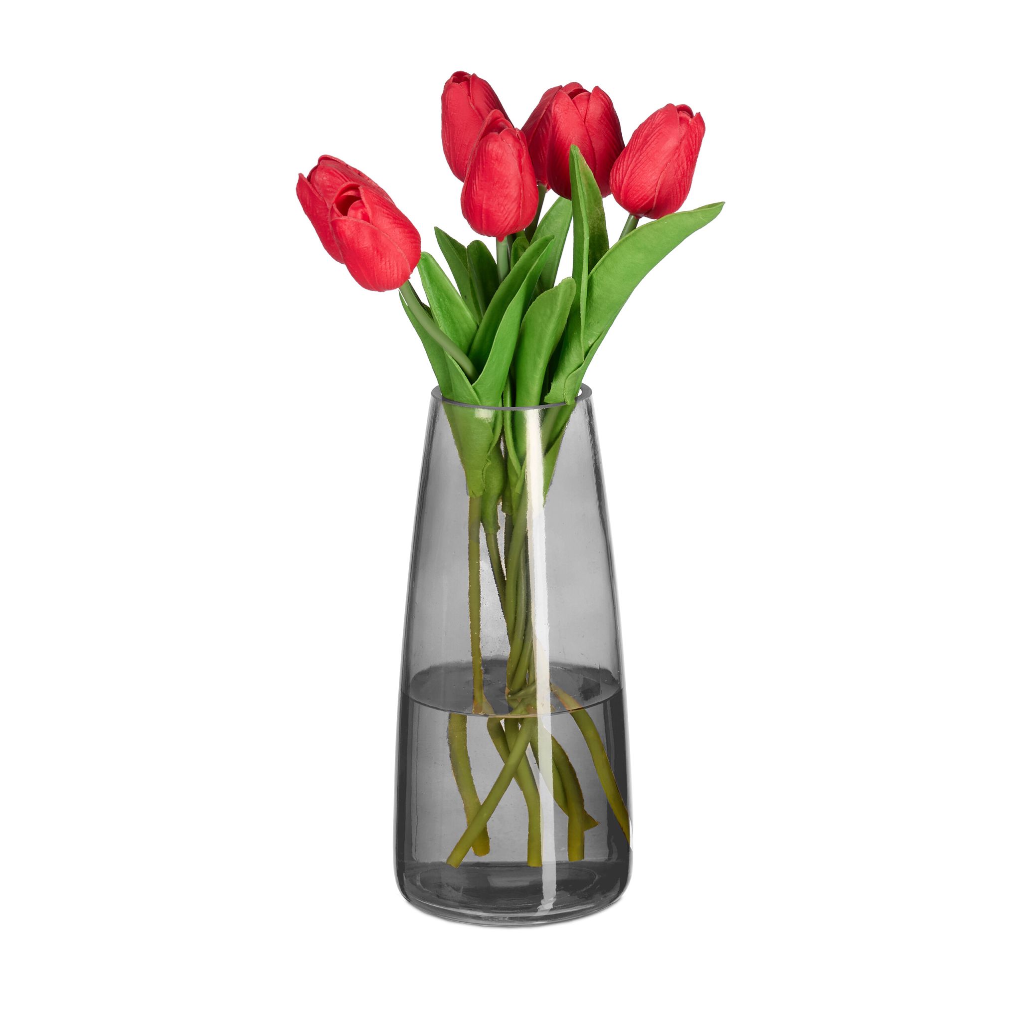 Vase Glas Grau