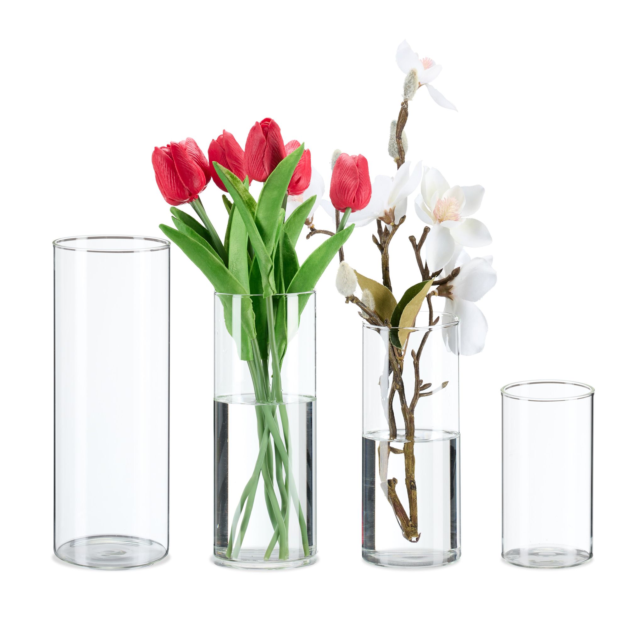 Vasen Glas in 4 Grössen Transparent