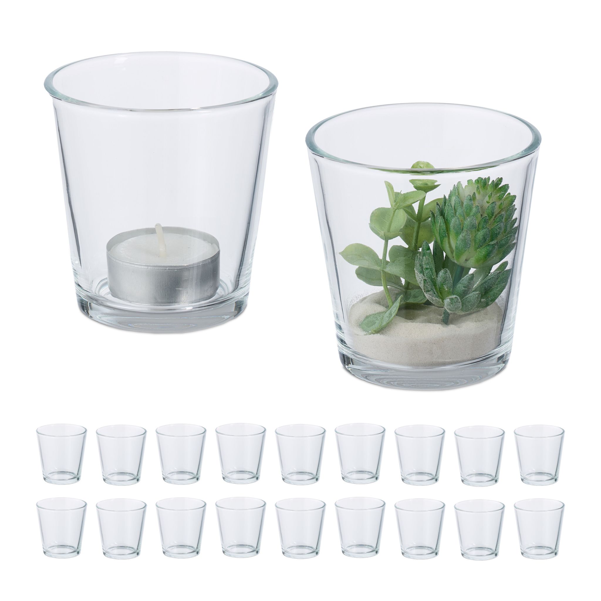 Teelichtgläser 20er-Set Transparent