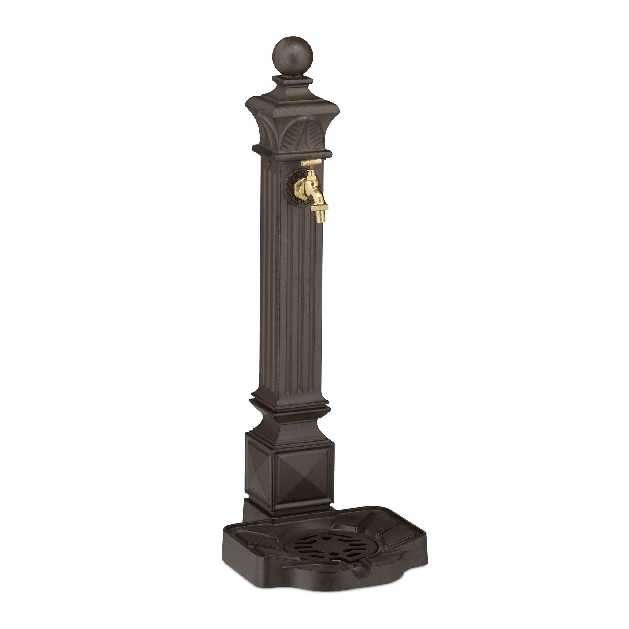 Standbrunnen antik 82cm Dunkelbraun