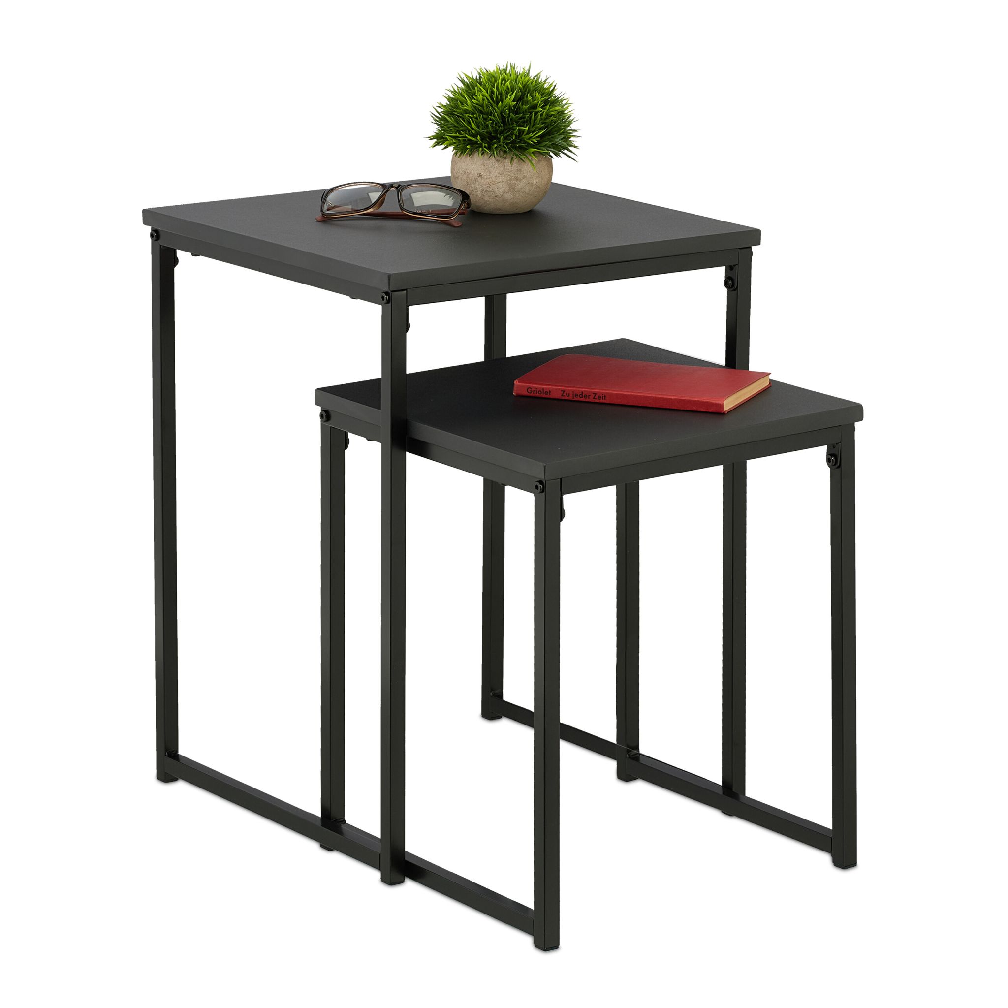Beistelltisch 2er-Set Schwarz