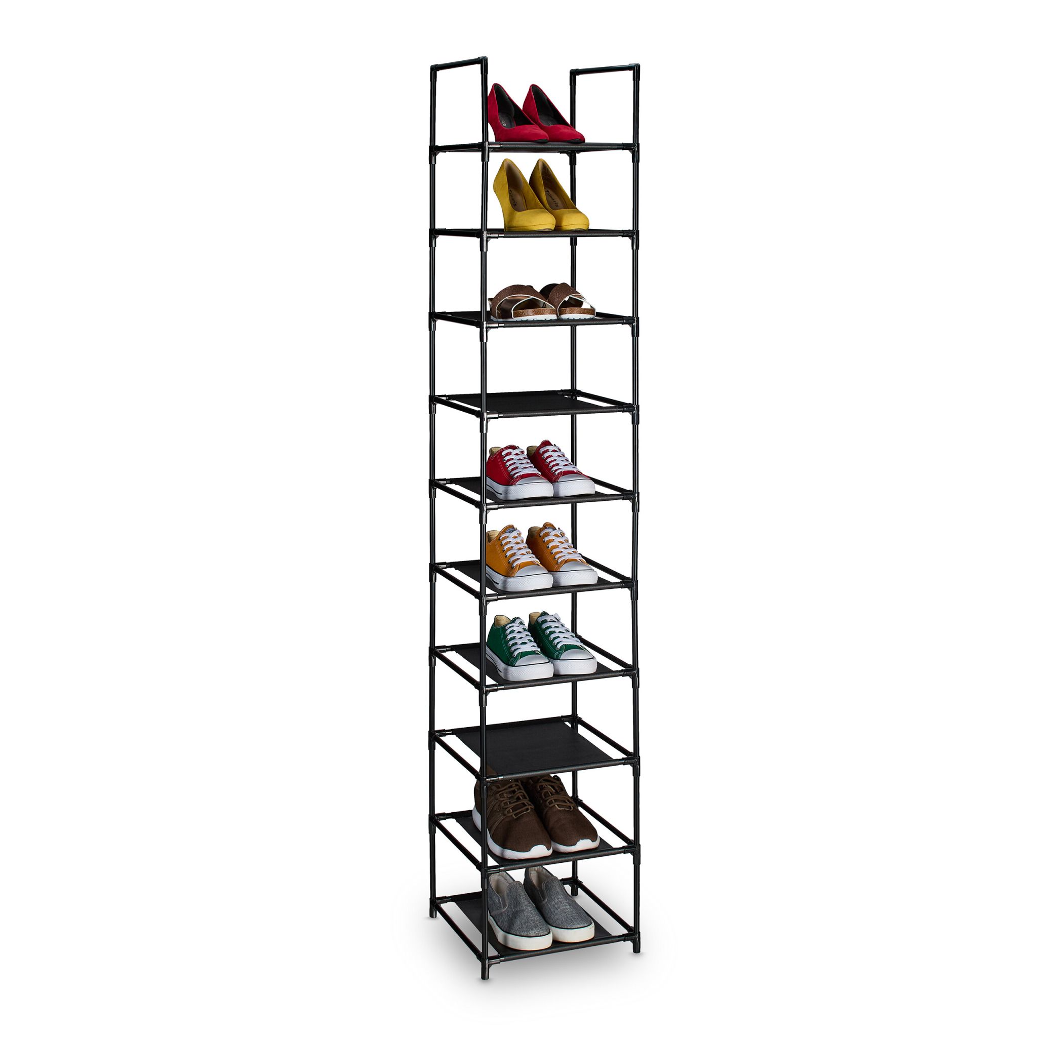 Schuhregal schmal Schwarz-Grau