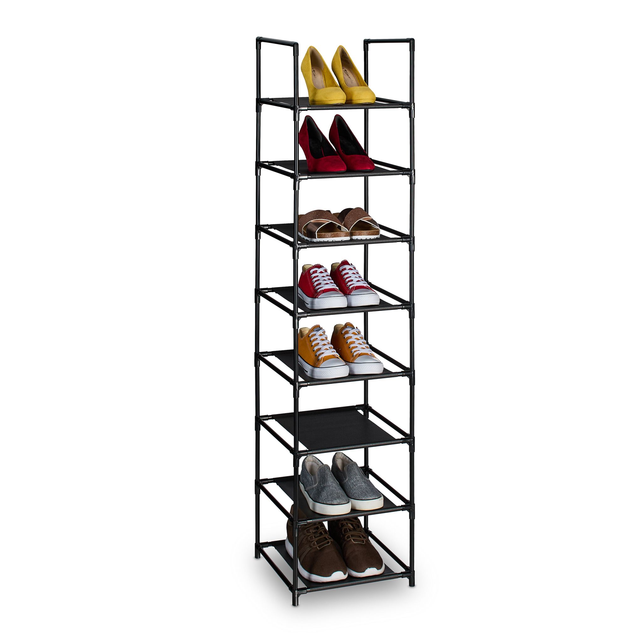 Schuhregal schmal Schwarz-Grau