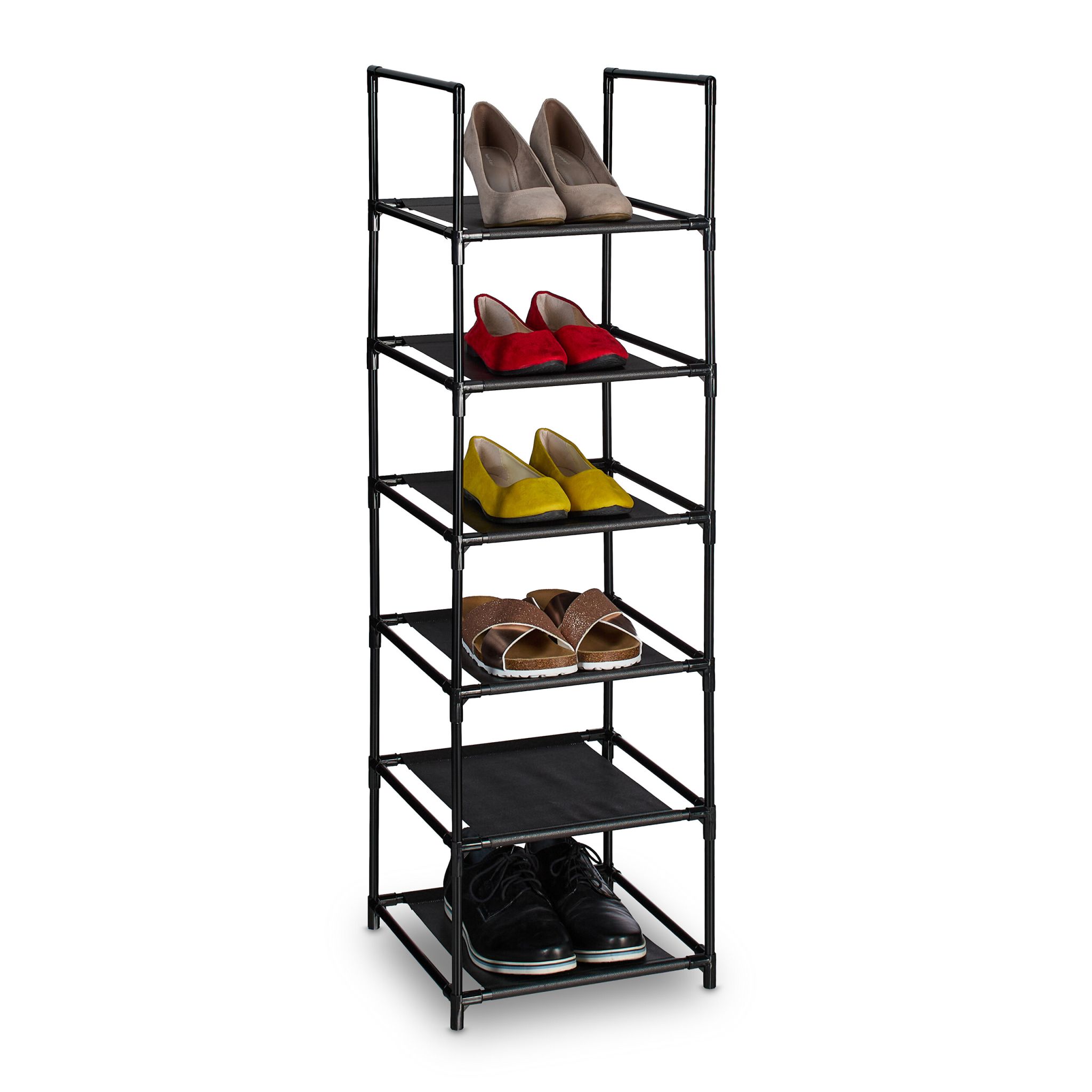 Schuhregal schmal Schwarz-Grau
