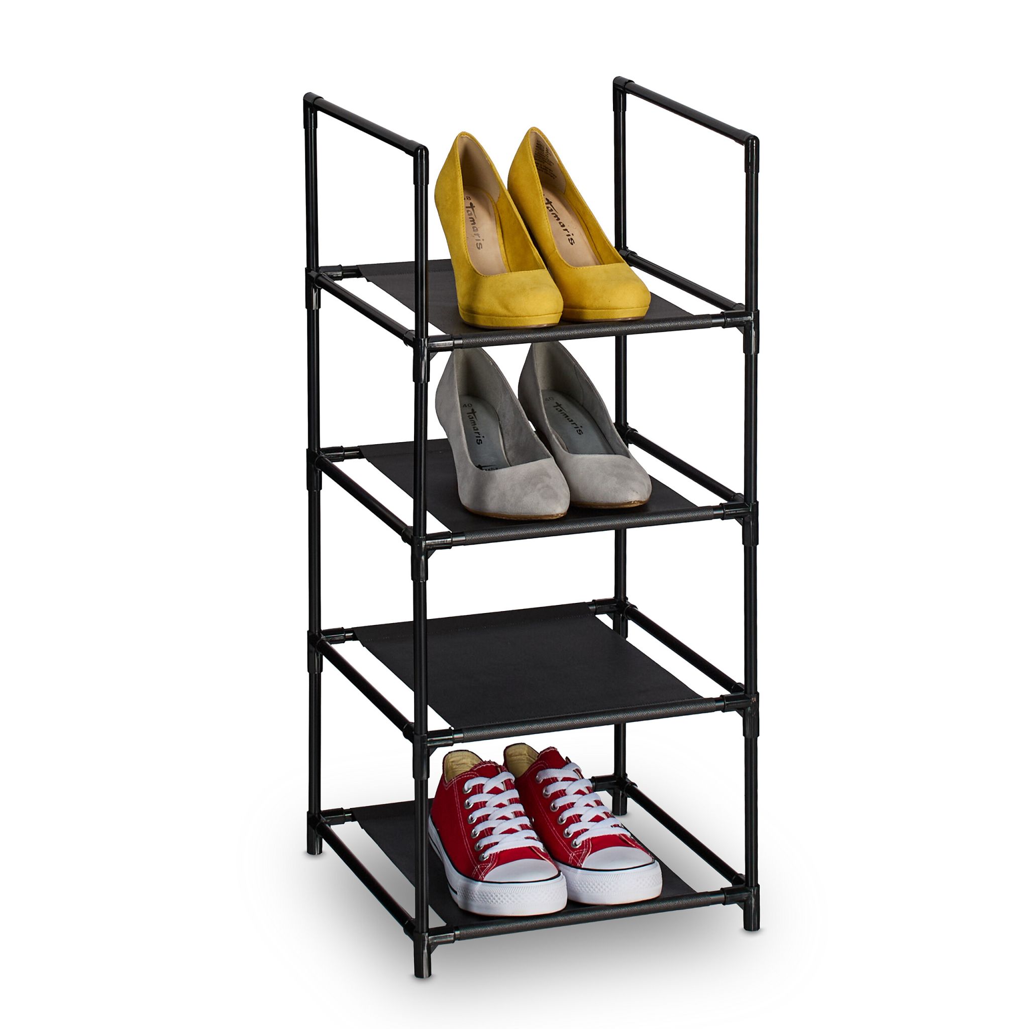 Schuhregal schmal Schwarz-Grau