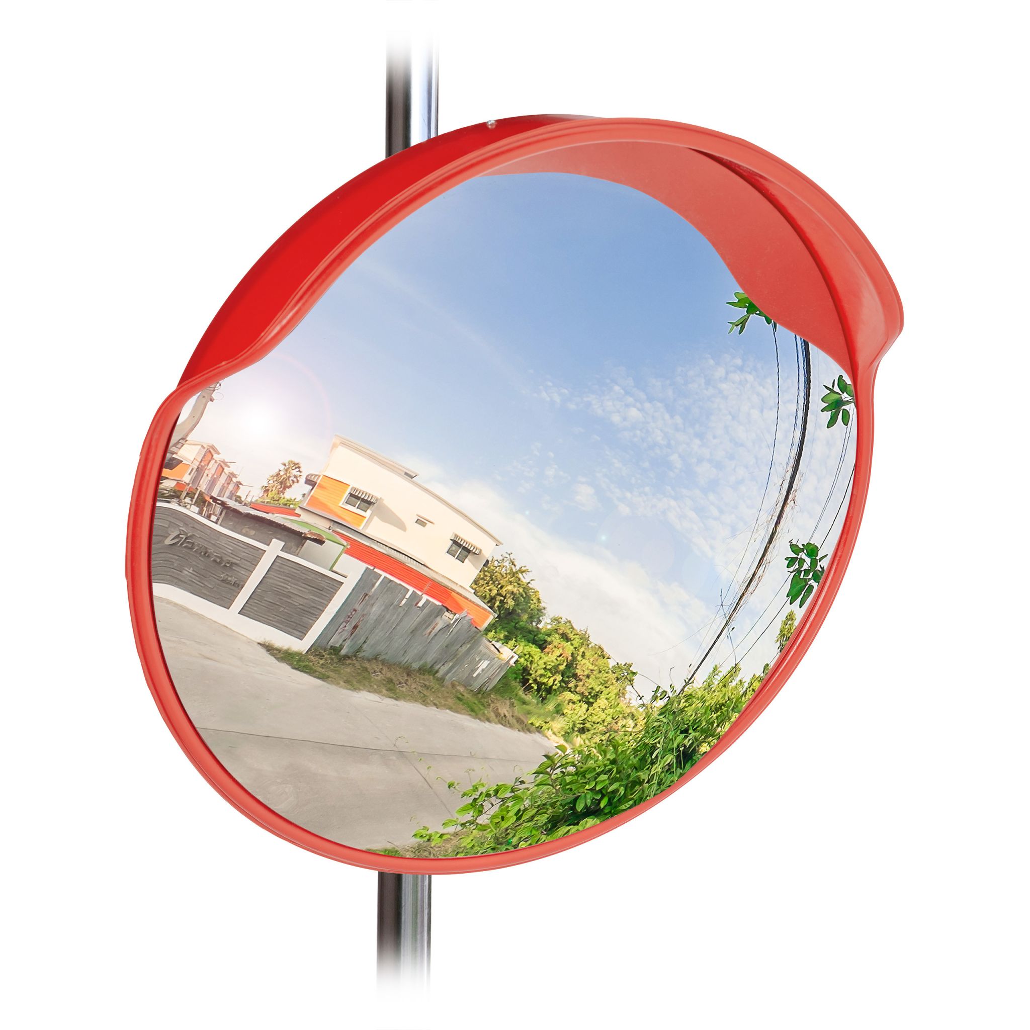 Verkehrsspiegel 60cm rot Rot-Transparent