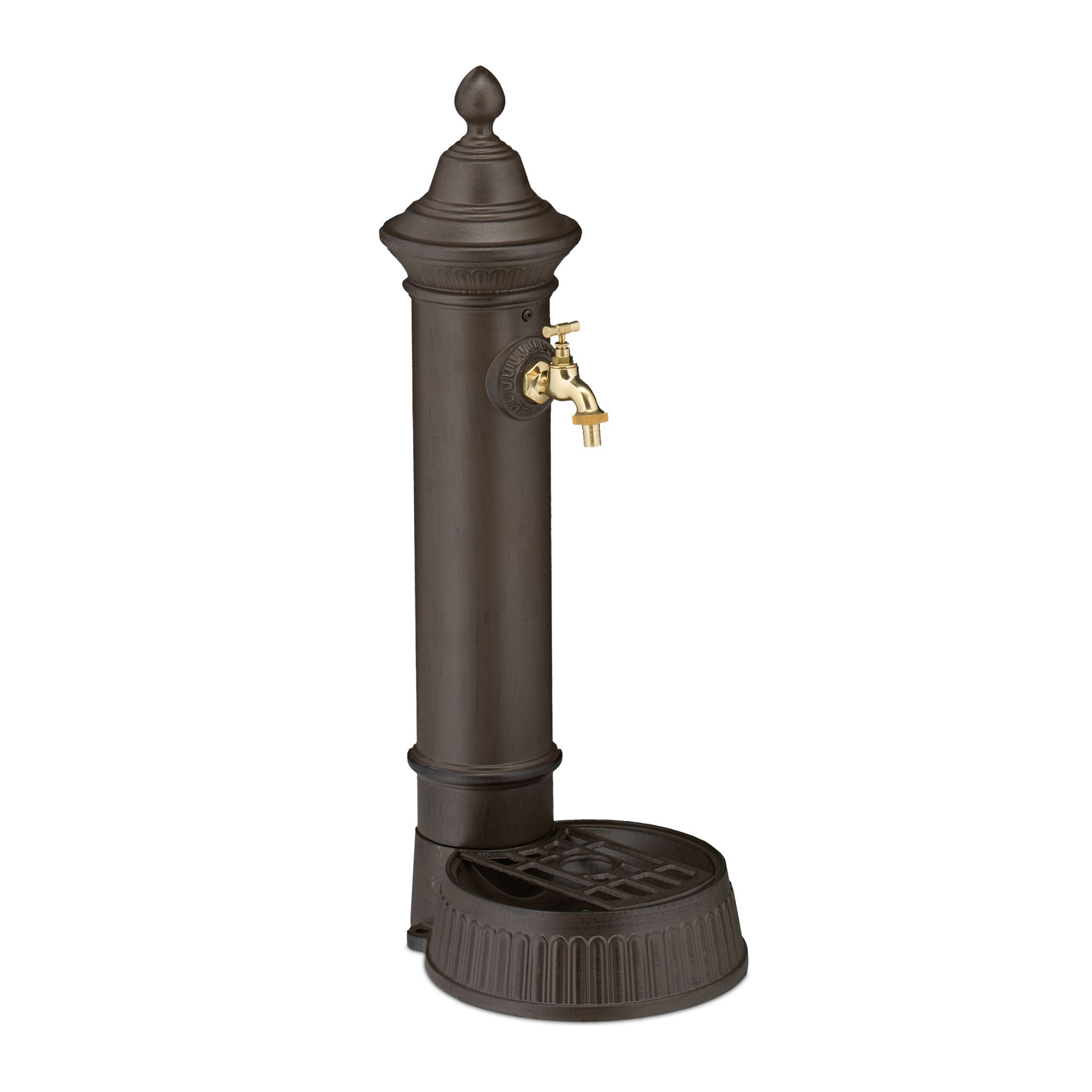 Standbrunnen antik 72cm Dunkelbraun-Gold
