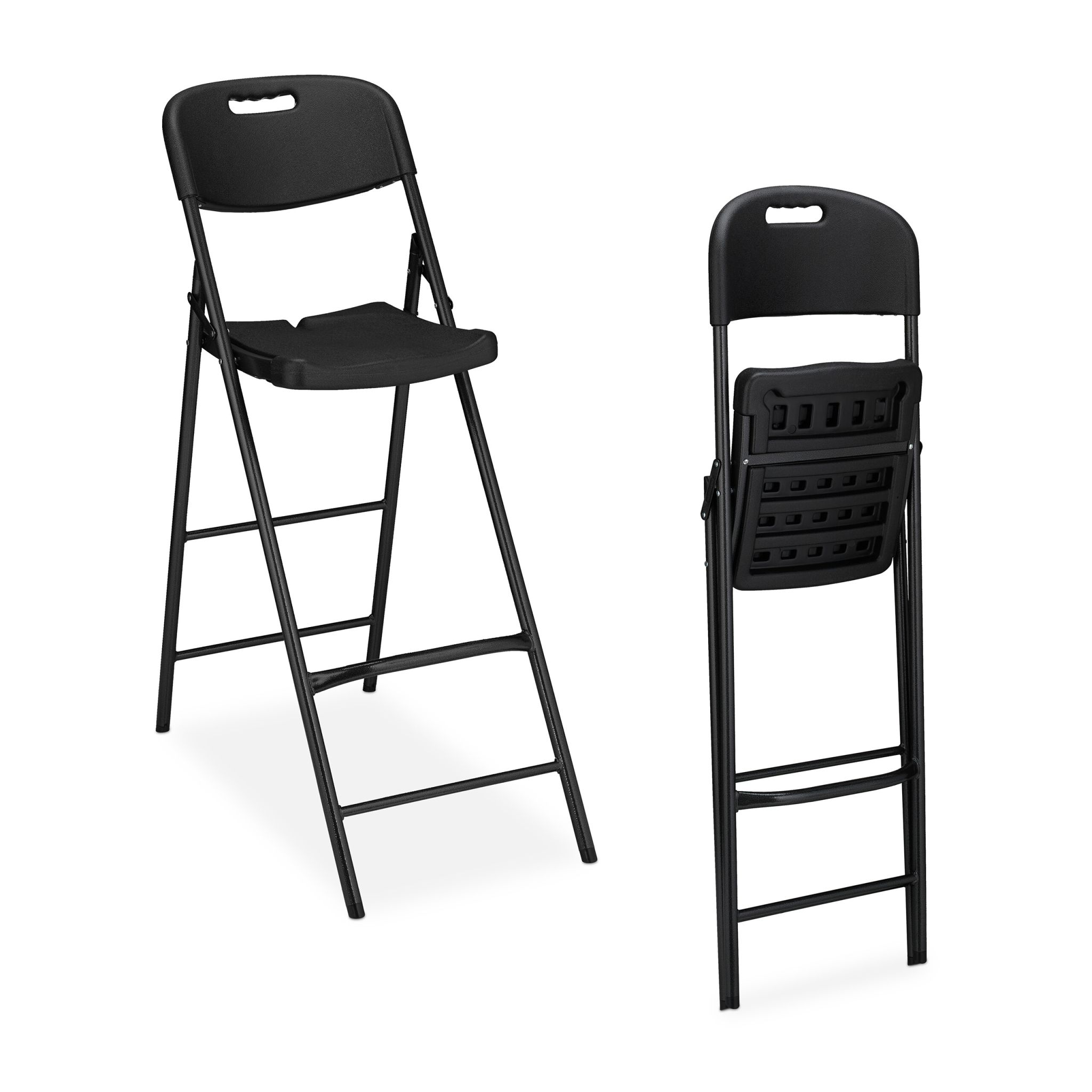 Klappbare Barhocker 2er-Set Schwarz