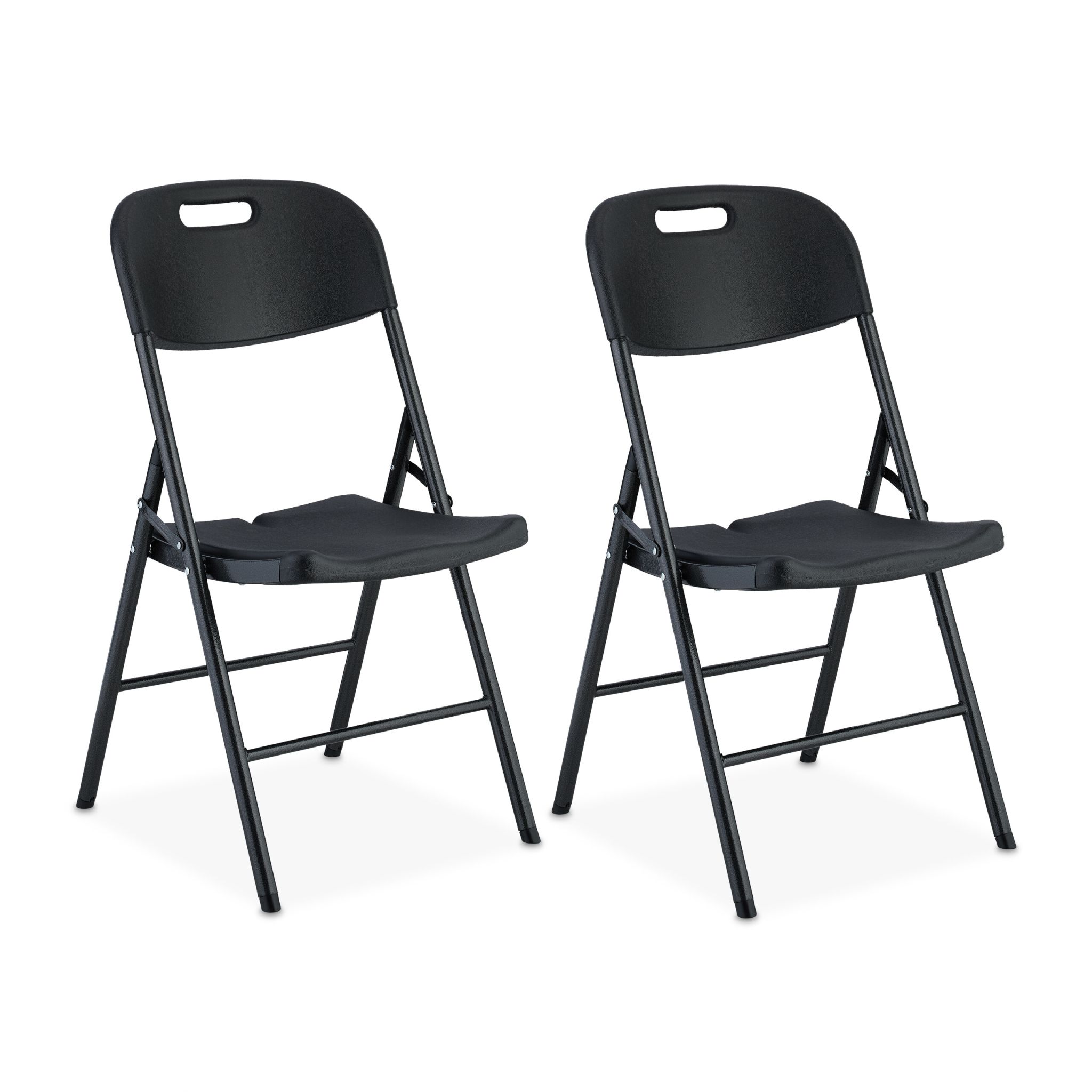 Klappstuhl für Garten 2er-Set Schwarz