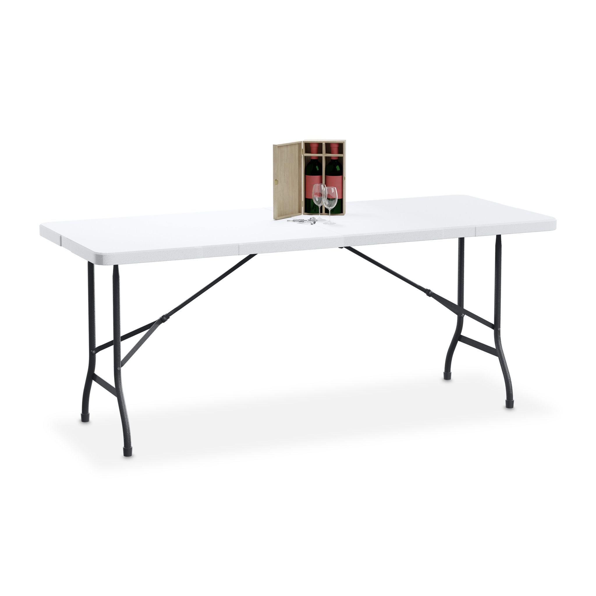 Gartentisch klappbar Anthrazit-Weiss