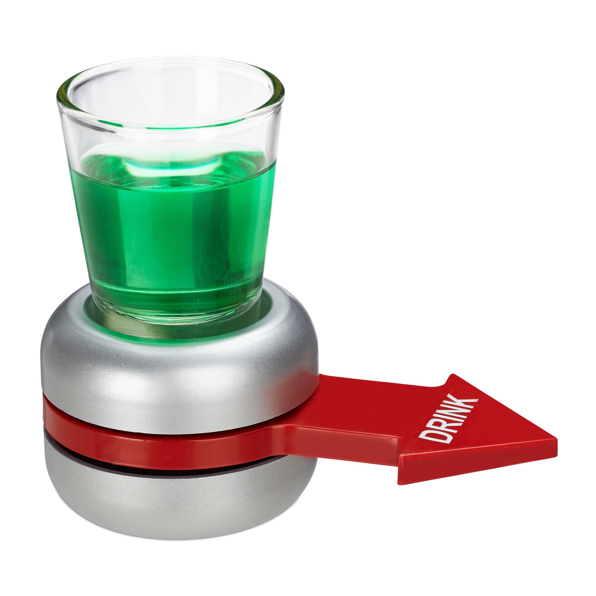 Trinkspiel Spin the Shot Rot-Silber-Transparent