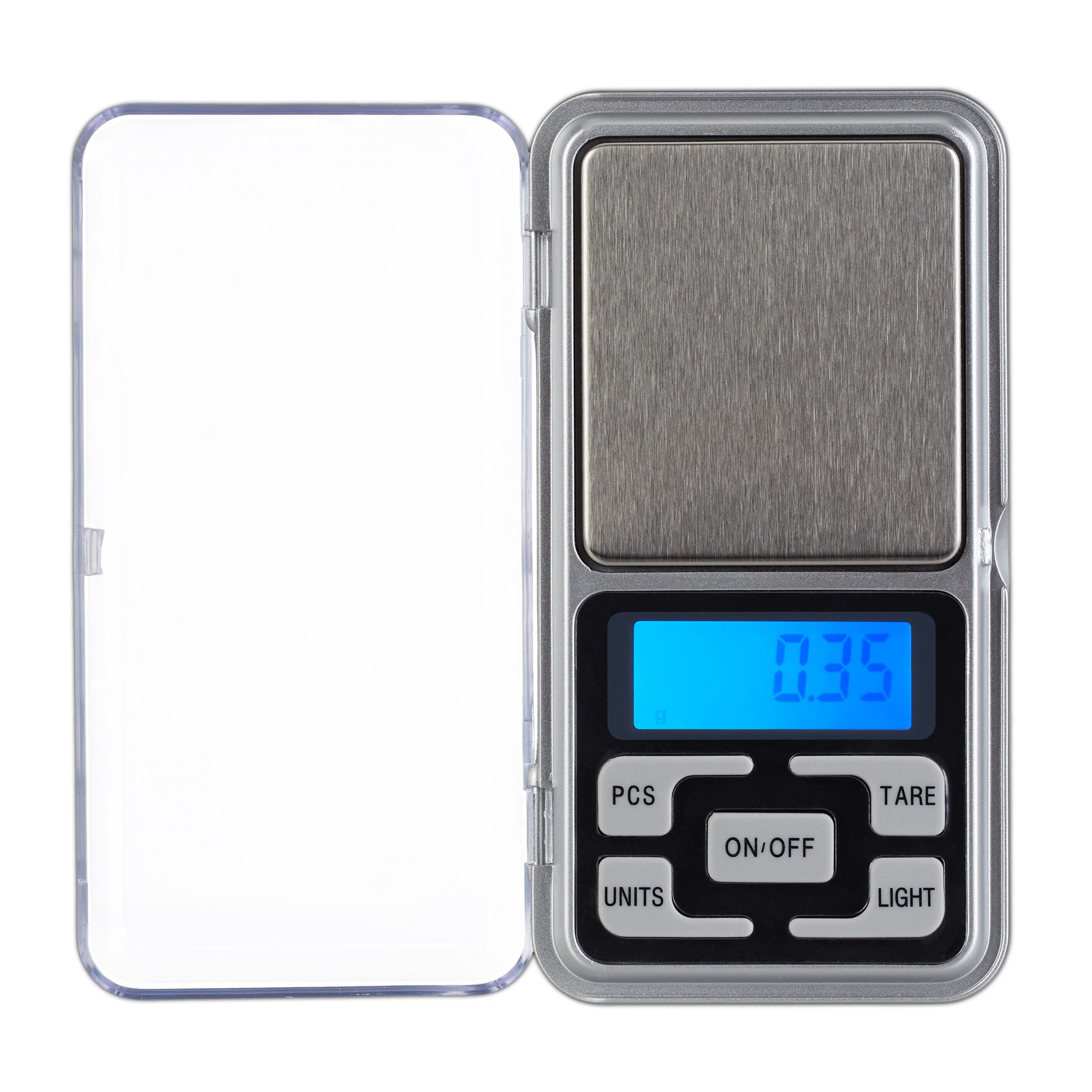 Digitale Feinwaage Mini Schwarz-Silber-Transparent