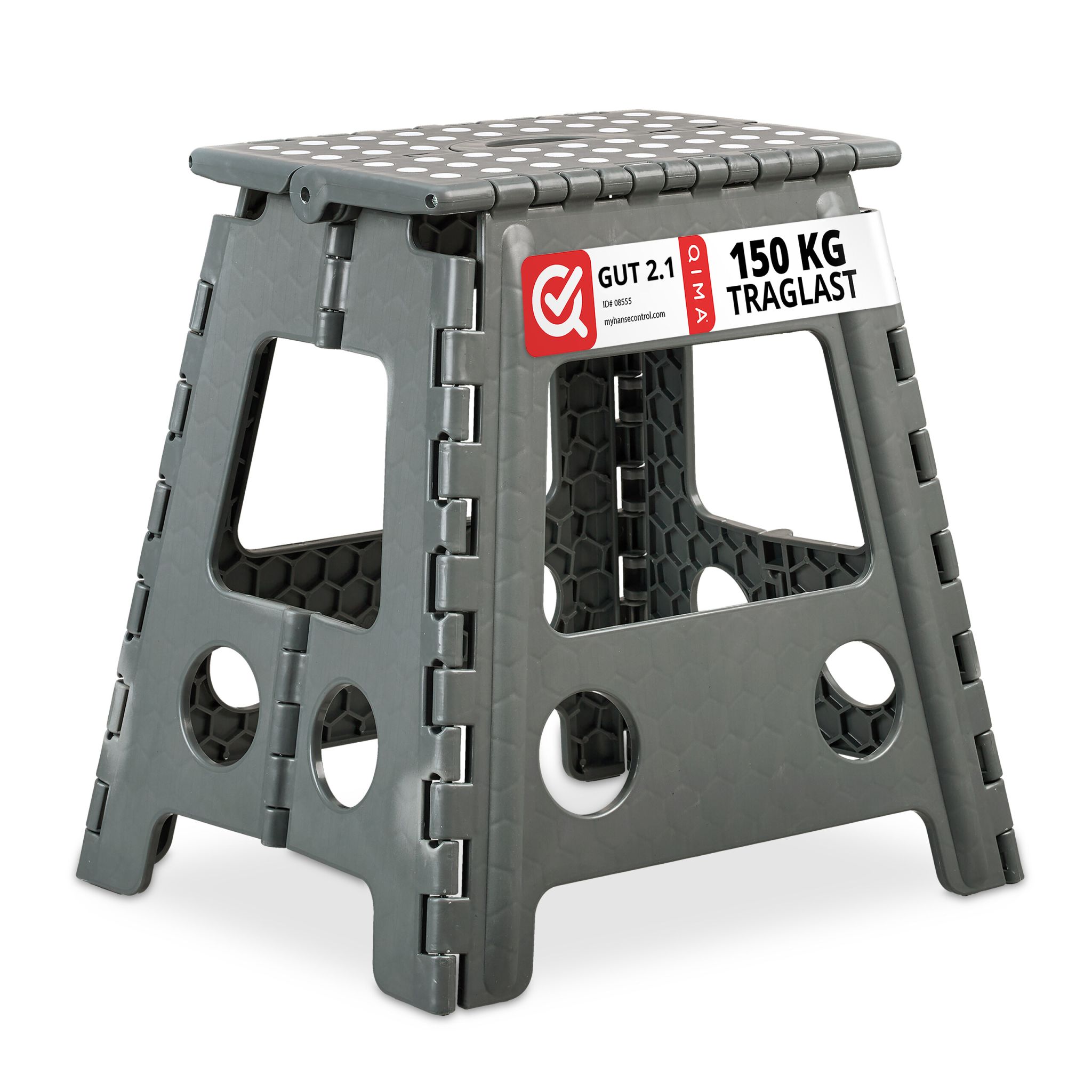 Klapphocker faltbar XL Weiss-Grau