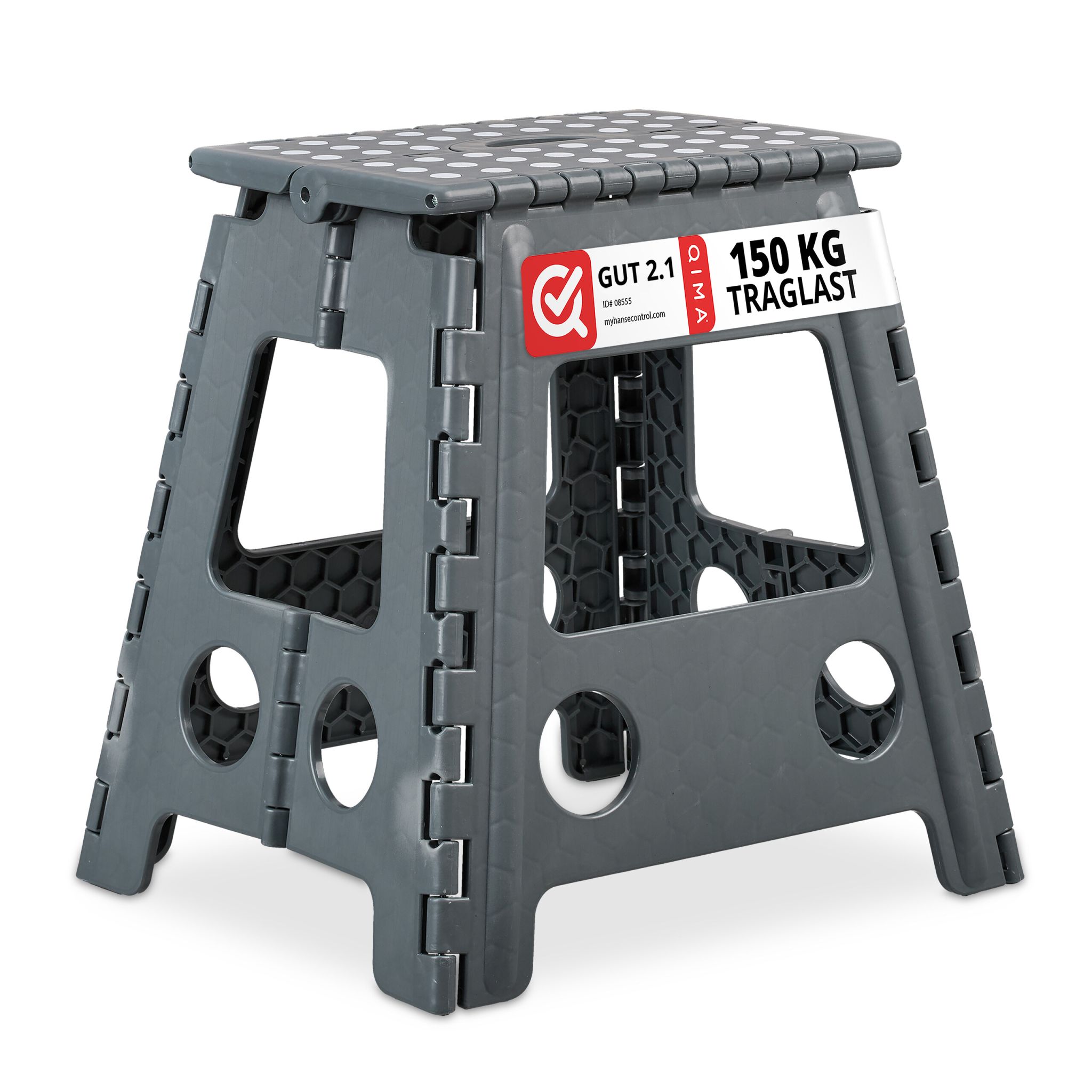 Klapphocker faltbar XL Anthrazit-Weiss