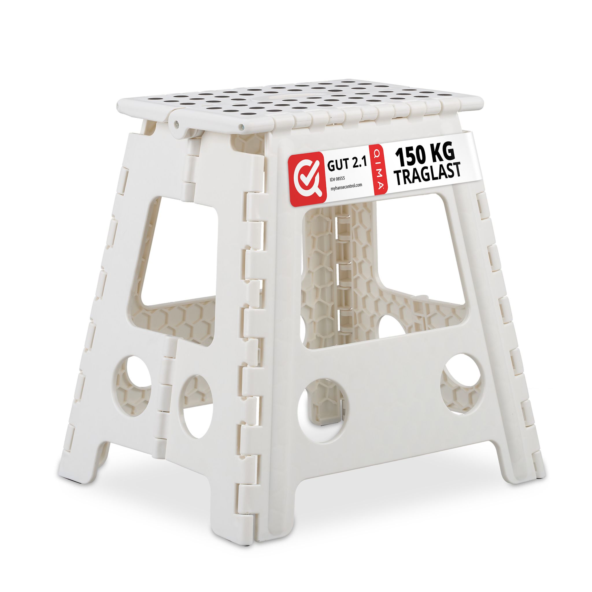 Klapphocker faltbar XL Weiss-Schwarz
